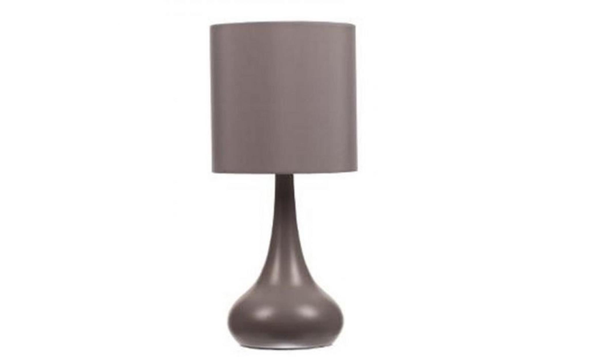 lampe de chevet tactile couleur grise, h 33 x d 15 cm