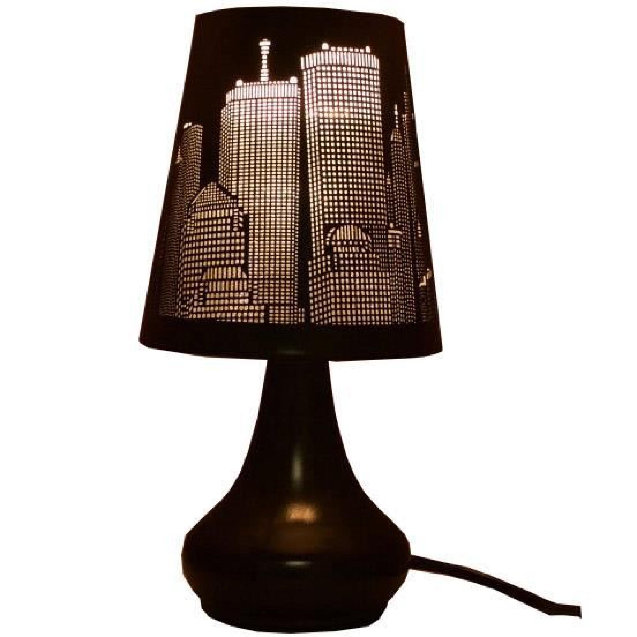 Lampe de chevet Tactile Design - 3 intensités lumineuses - New York - Blanc