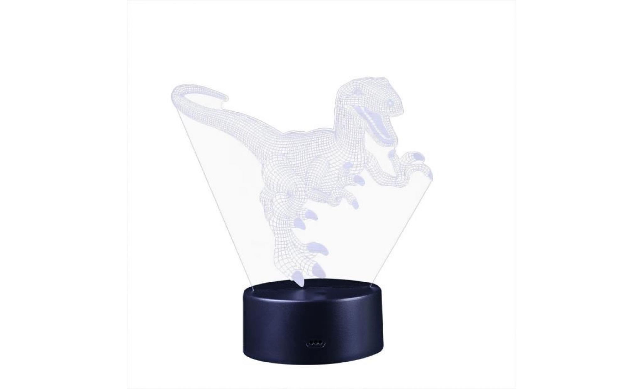 lampe de nuit d'enfants de dinosaure 3d 7 couleurs de led changeant la décoration de bureau de table hmi81218006bk_381
