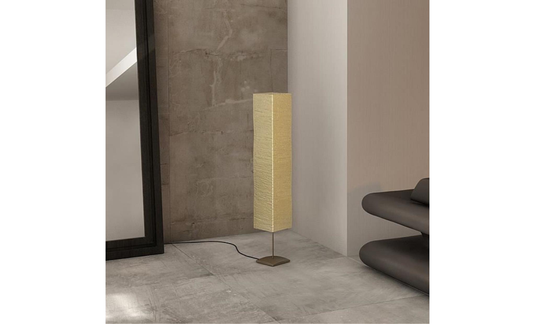 lampe de salon sur pied 22 x 22 x 135 cm lampadaire en papier de riz et acier revêtu de pp design moderne à maison