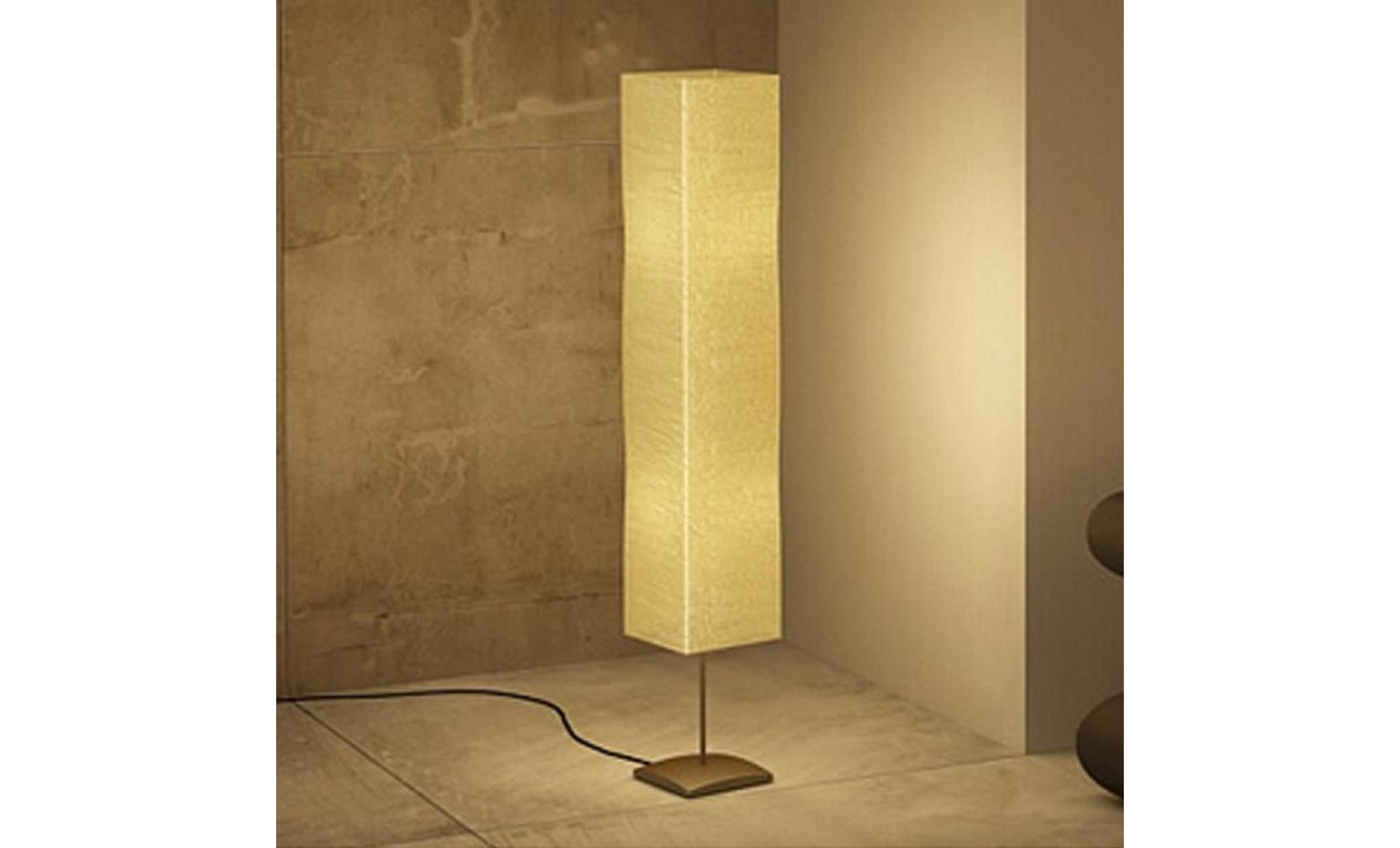 lampe de salon sur pied 22 x 22 x 135 cm lampadaire en papier de riz et acier revêtu de pp design moderne à maison pas cher