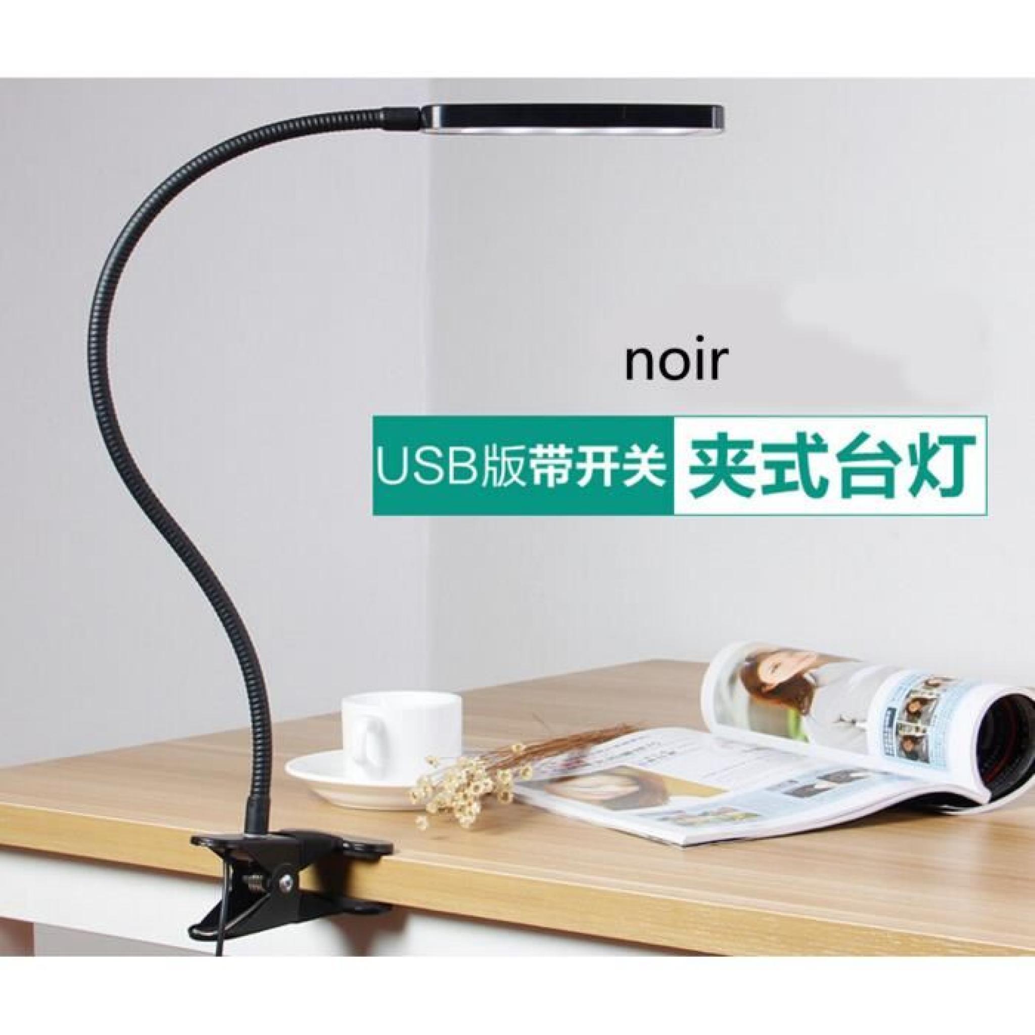 Lampe de simplicité élégante Creative USB / Lampe de table de lecture Protection des yeux noir pas cher