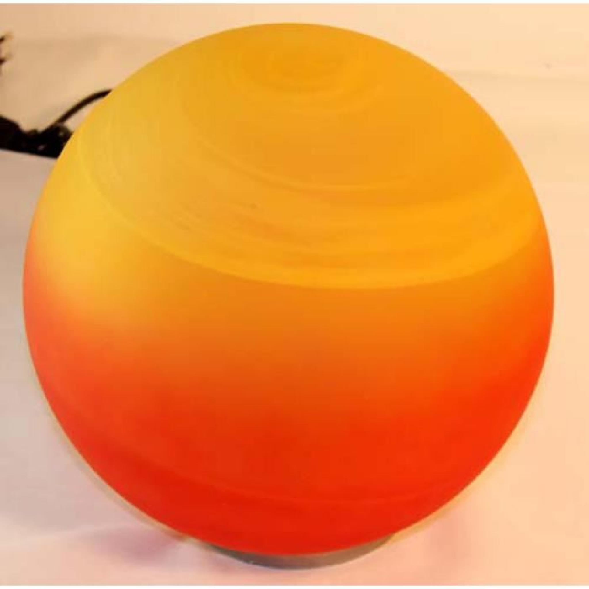 Lampe de table à billes orange en verre, 20 cm
