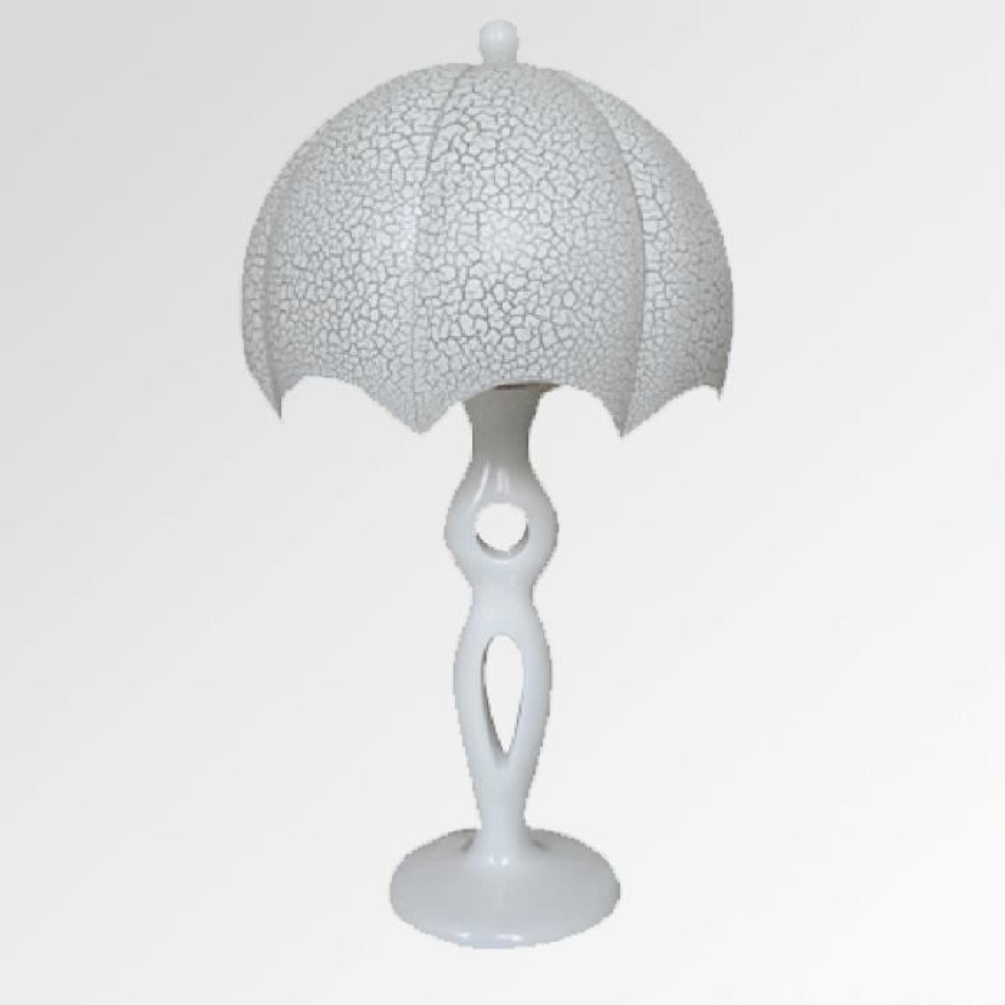 Lampe de table avec fibre de verre Trinity blan…