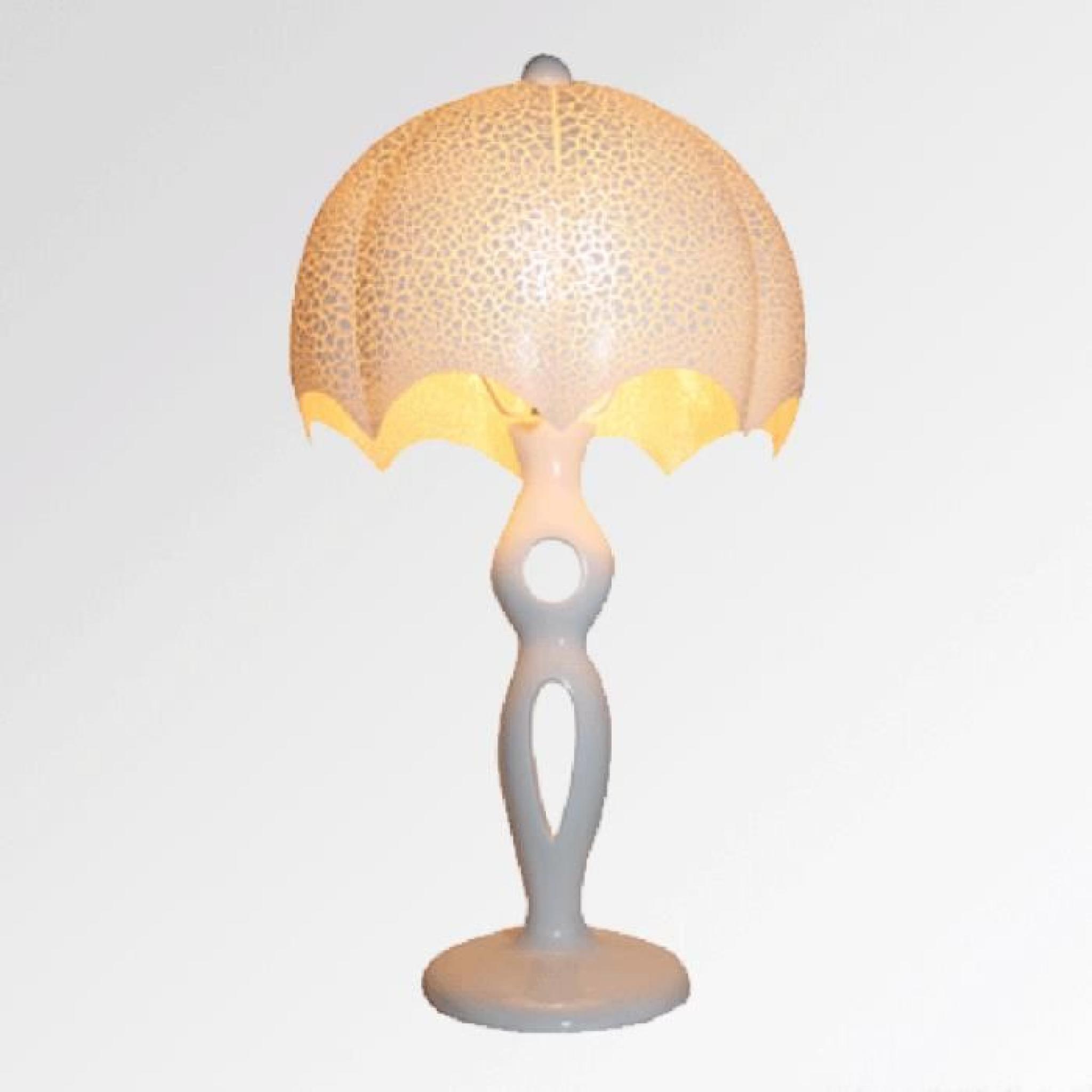 Lampe de table avec fibre de verre Trinity blan… pas cher