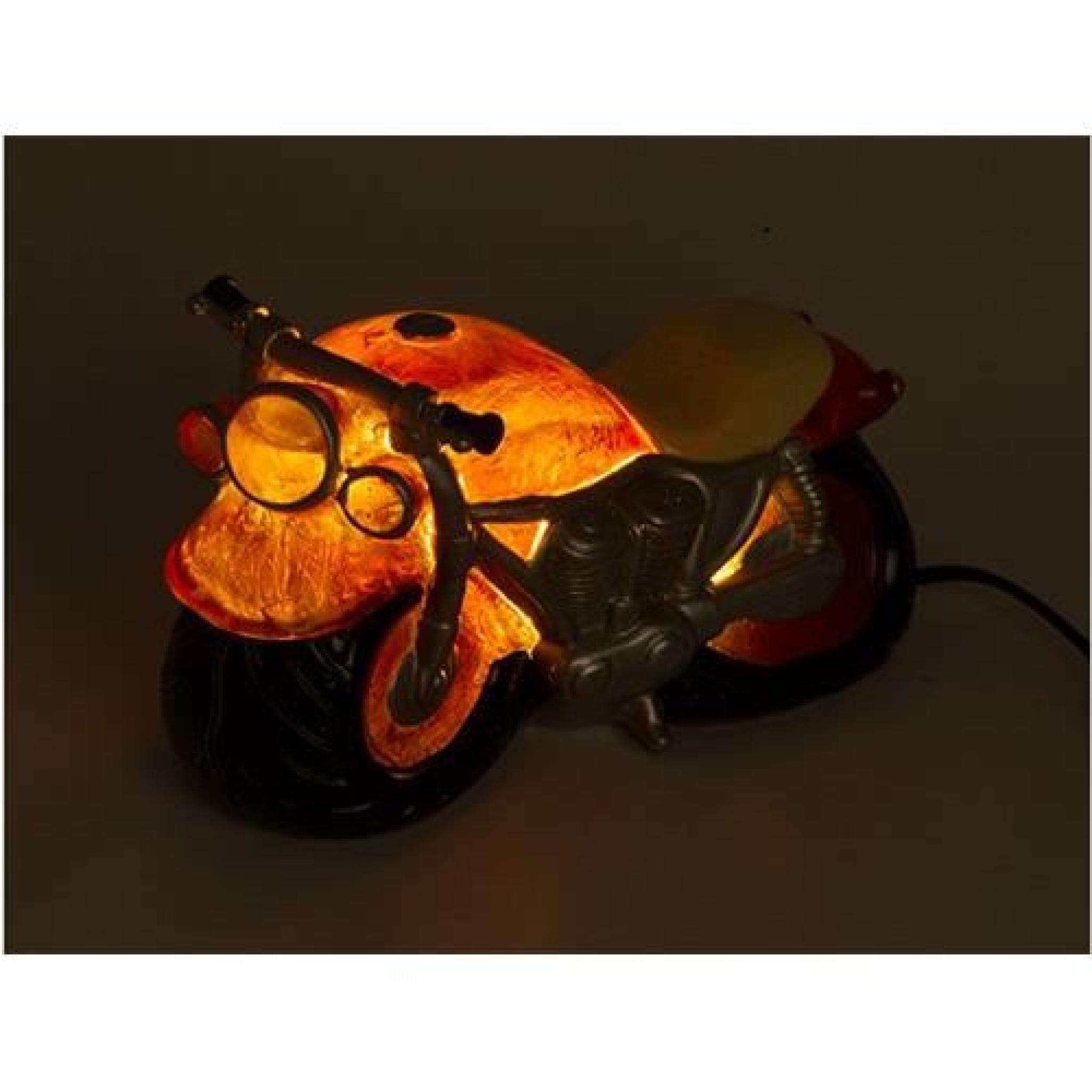 Lampe de Table Balle Moto Rouge 25x11 cm