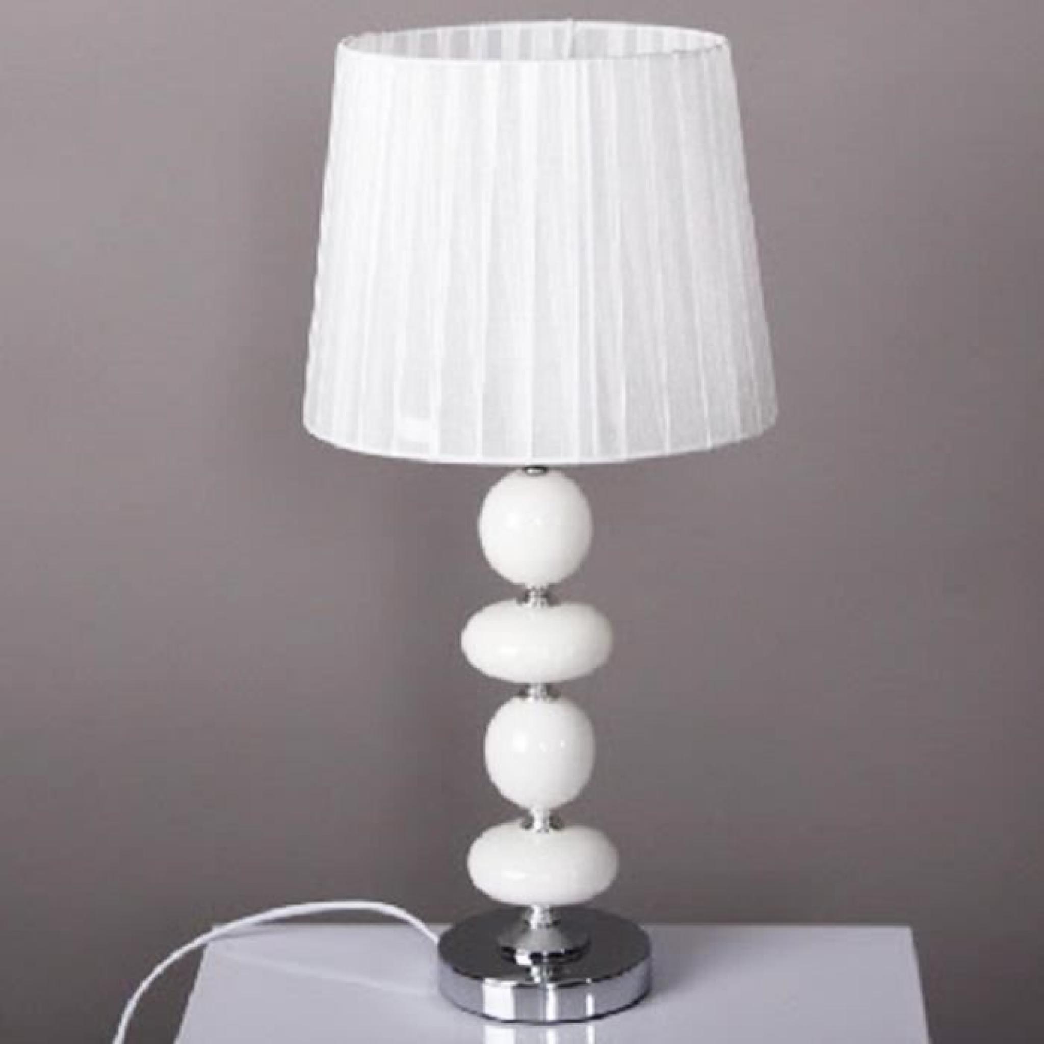 Lampe de table blanc (21x51 cm) métal et la porcelaine