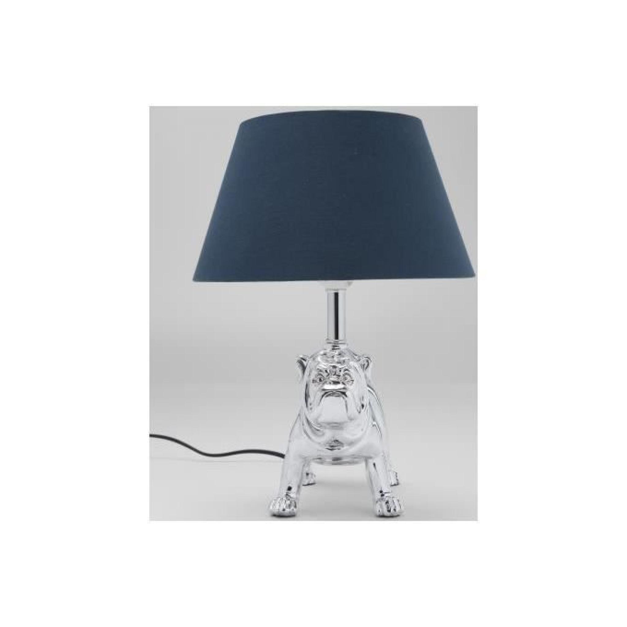 Lampe de table bleue en polyester Romarine pas cher