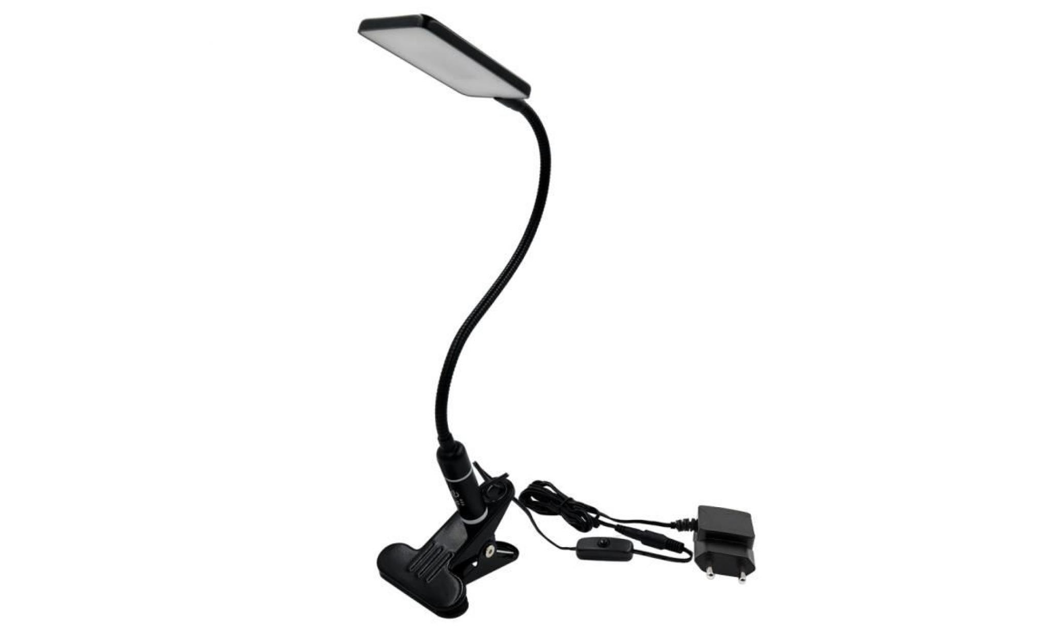 lampe de table bureau lampe de chevet a led luminosité dimmable tactile noir à pince lampe de travail led bureau à clipser enuotek