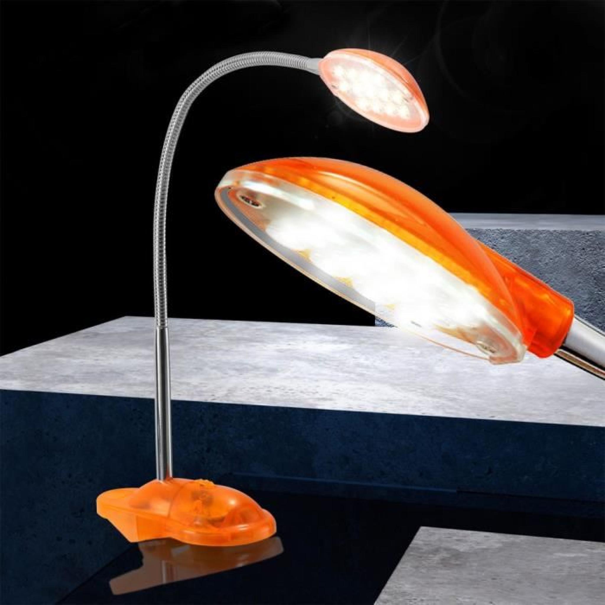 Lampe de table DEL luminaire bureau spot flexo orange chambre enfants éclairage pas cher