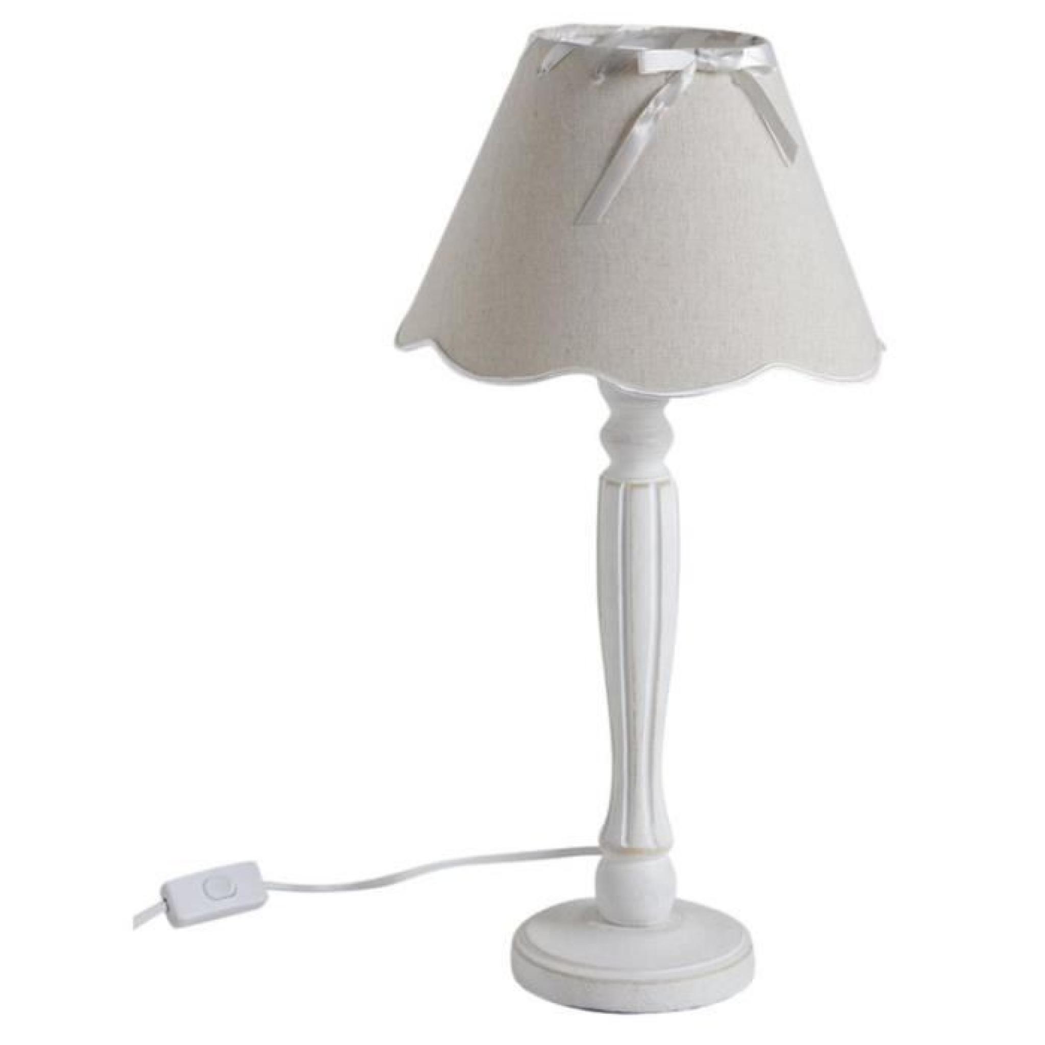 Lampe de table en bois blanc cosy 