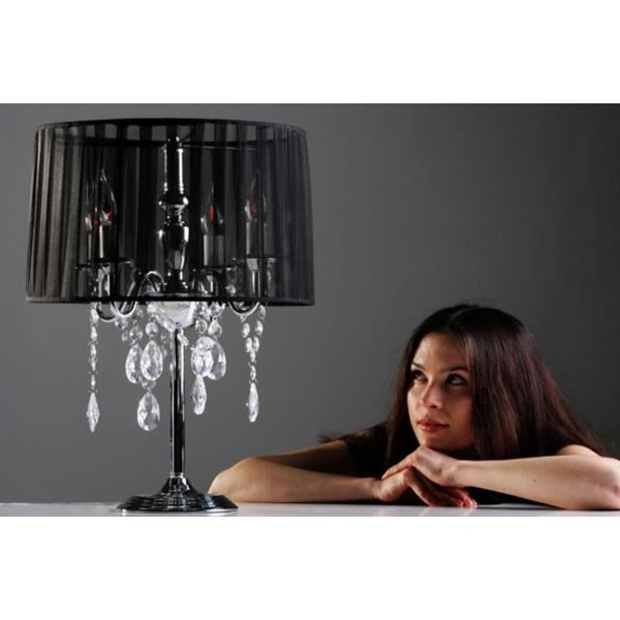 Lampe de table en textile de couleur noire TL00050 pas cher
