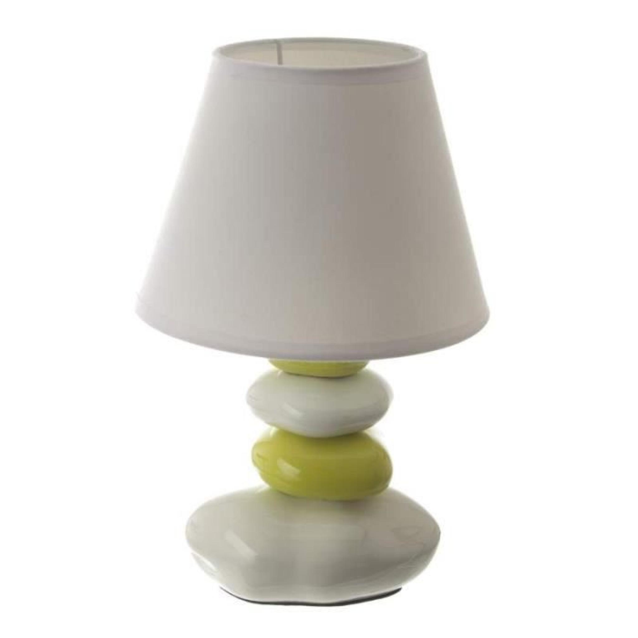 Lampe de table Galets Blanc et Vert