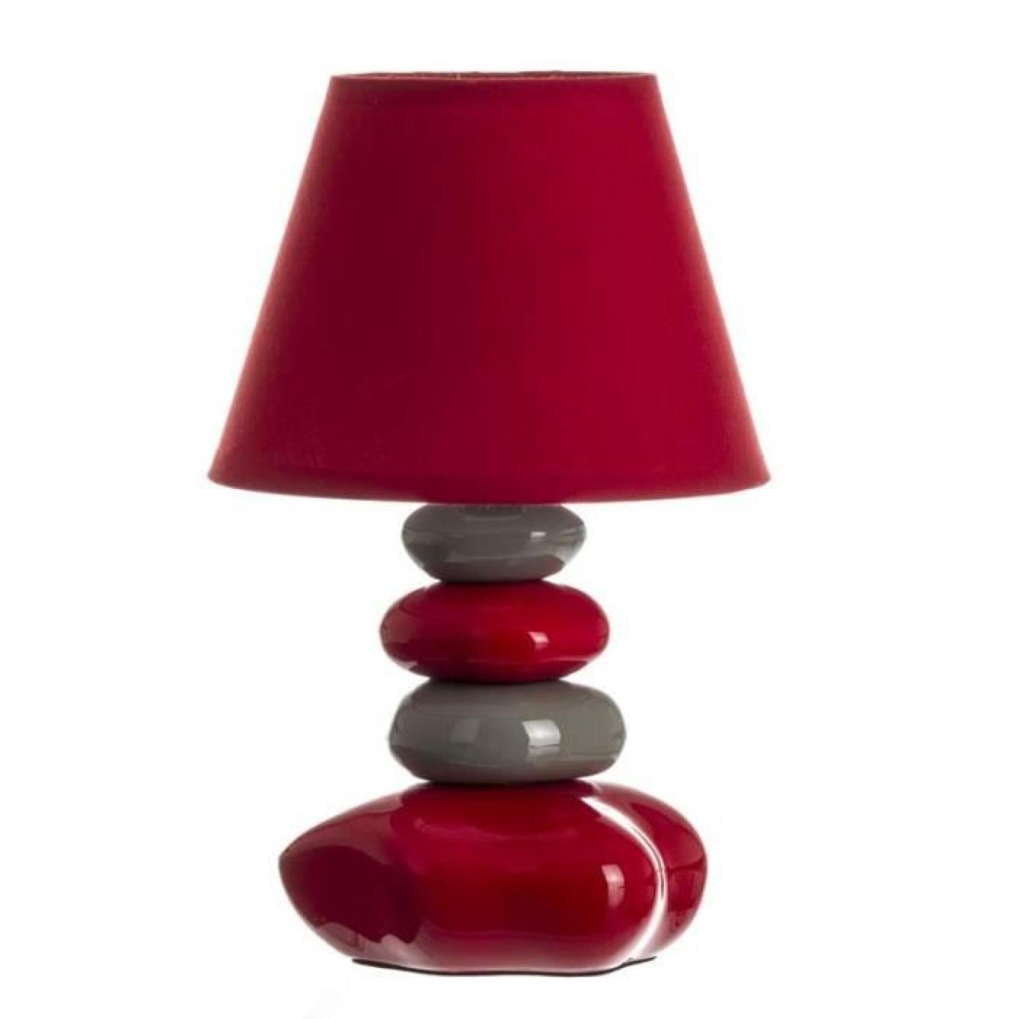 Lampe de table Galets Gris et Rouge