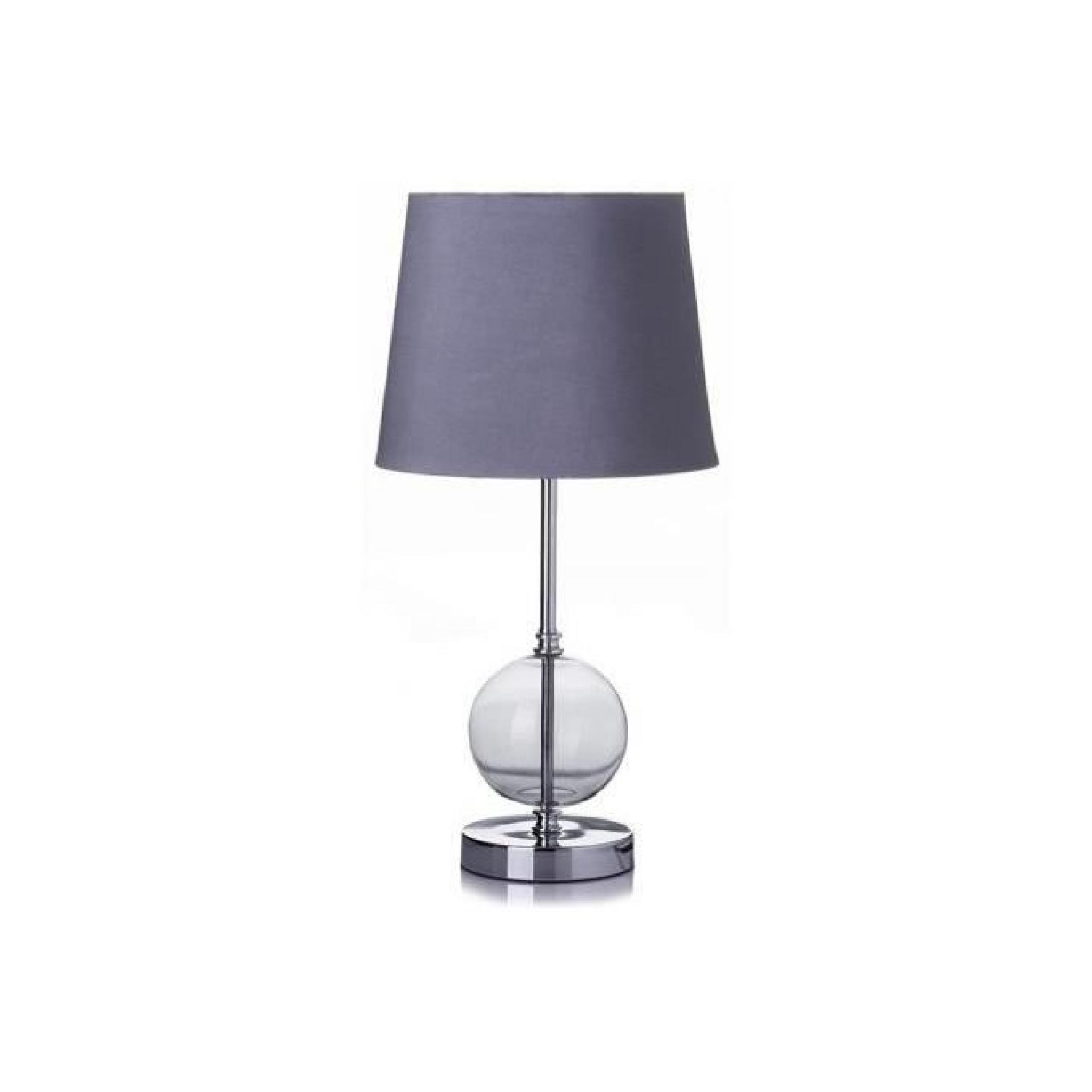 Lampe De Table Gray Métal - Cristal 25 X 25 X 50 Cm