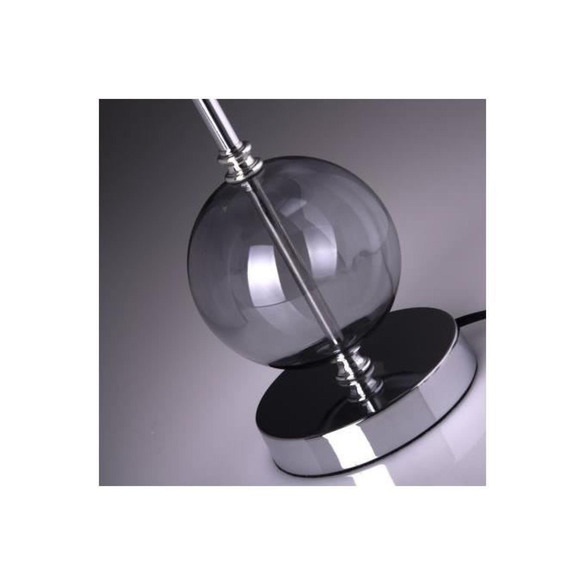 Lampe De Table Gray Métal - Cristal 25 X 25 X 50 Cm pas cher