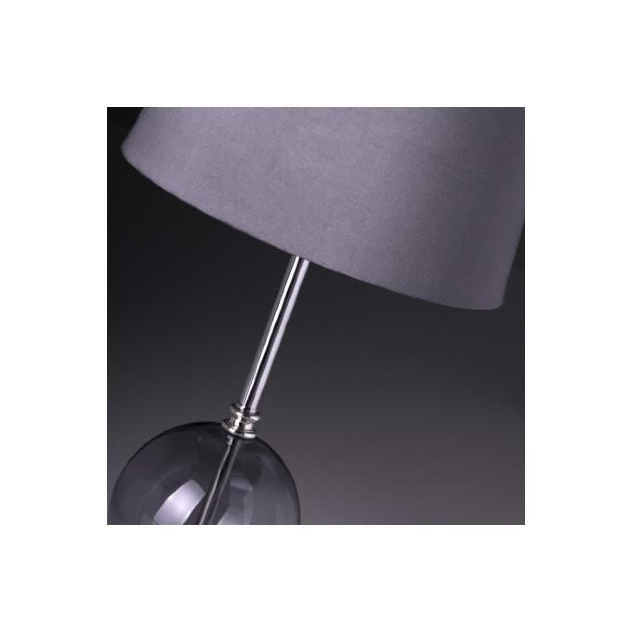 Lampe De Table Gray Métal - Cristal 25 X 25 X 50 Cm pas cher