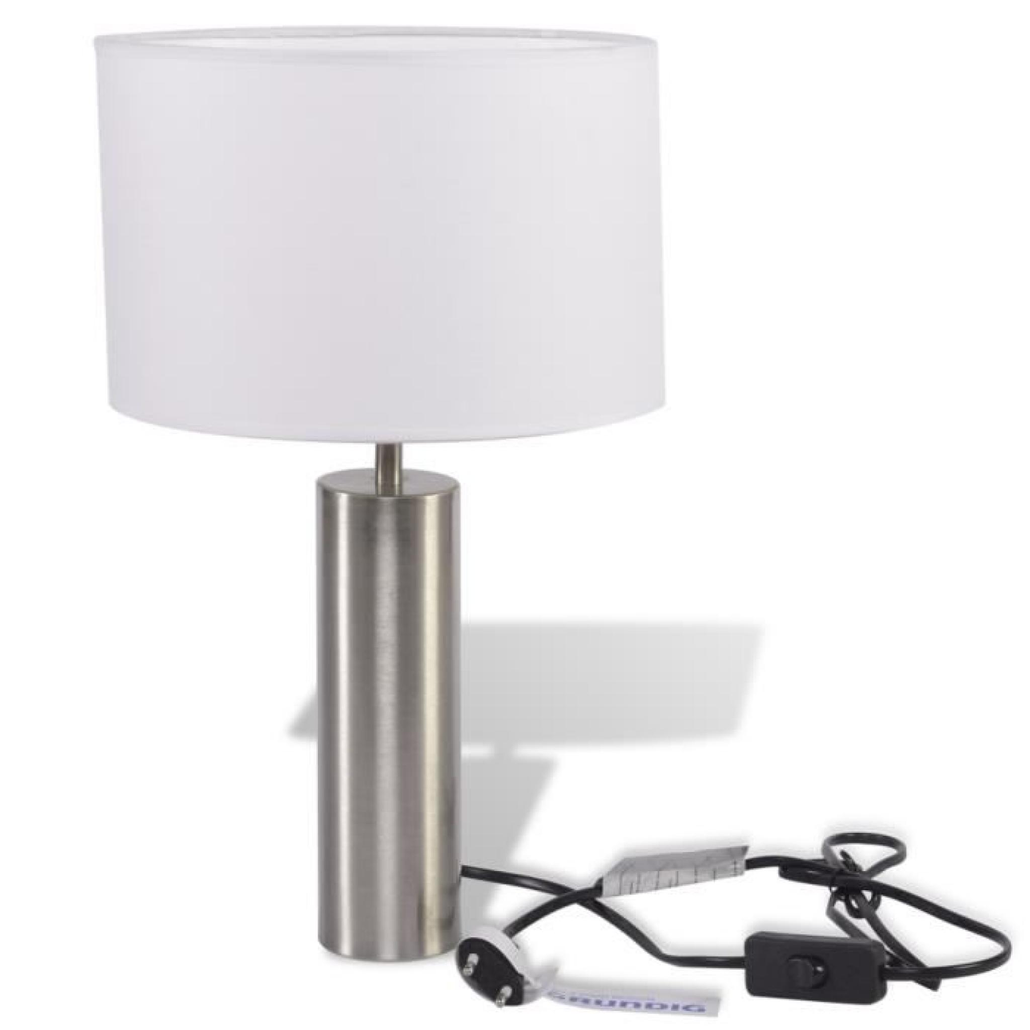 Lampe de table Grundig en acier inoxydable 60 W pas cher