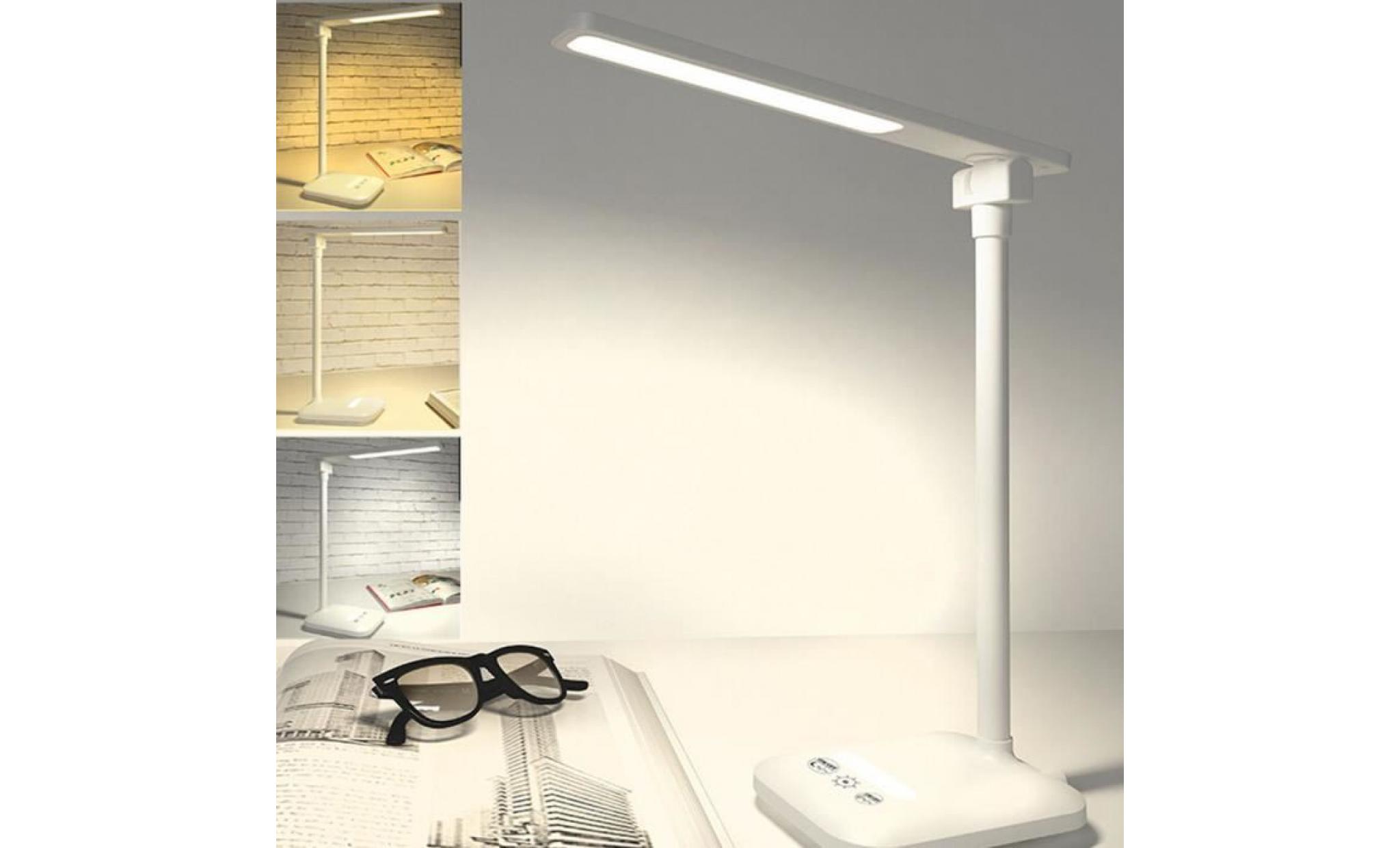 lampe de table led orientable pour les yeux avec commande tactile 3 couleurs dimmable pas cher