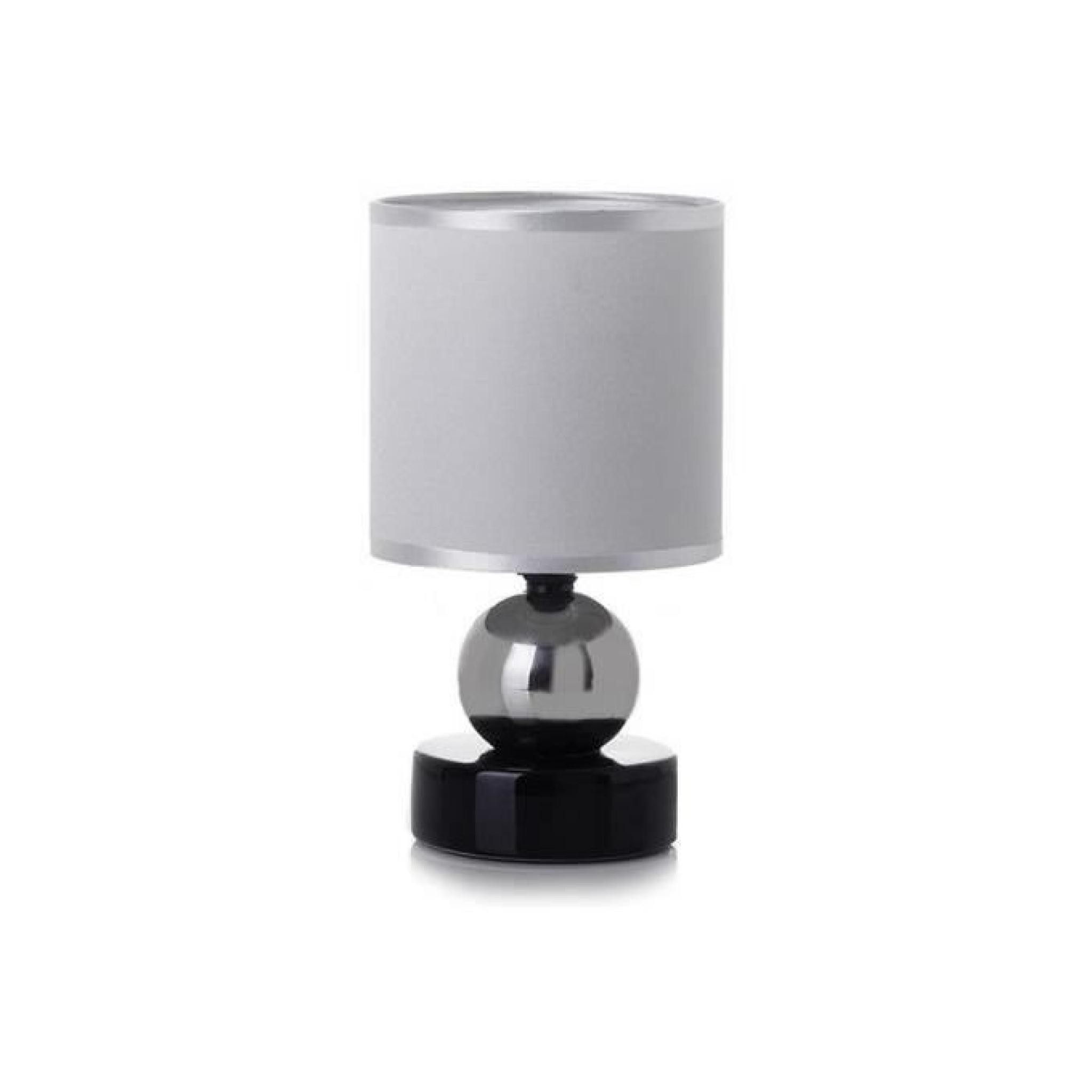 Lampe De Table Noir-Argent Céramique 13 X 13 X 23,50 Cm