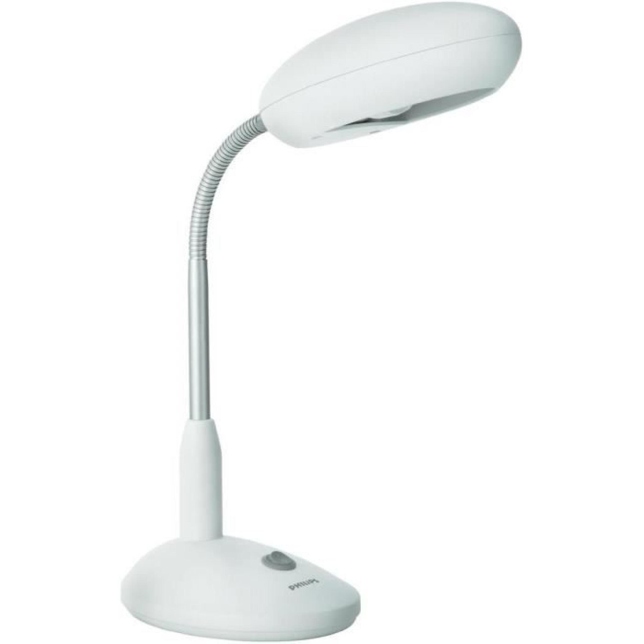 Lampe de table Philips 11 W bras flexible blanc pas cher