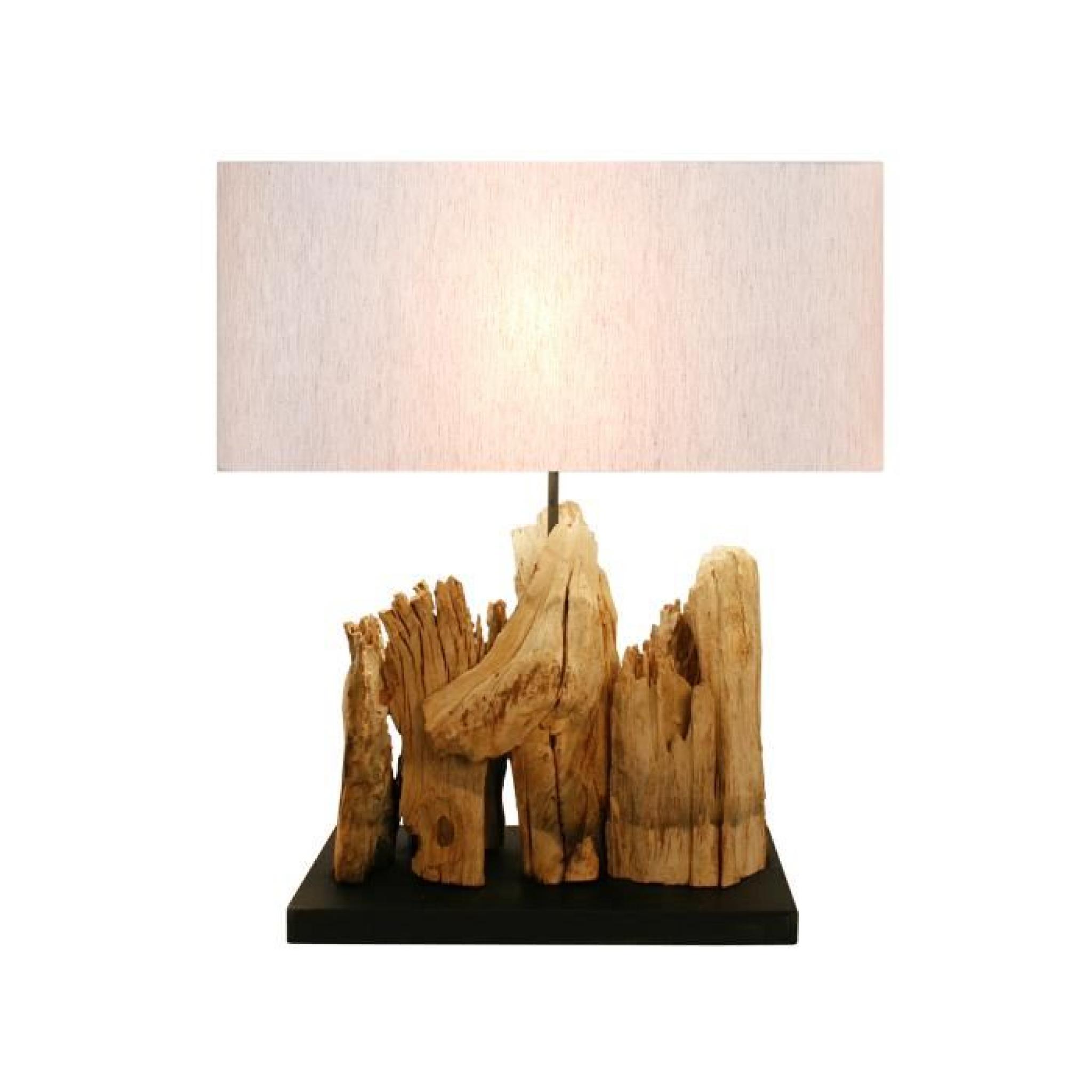 Lampe de table RIVER VERTI en bois flotté massivum