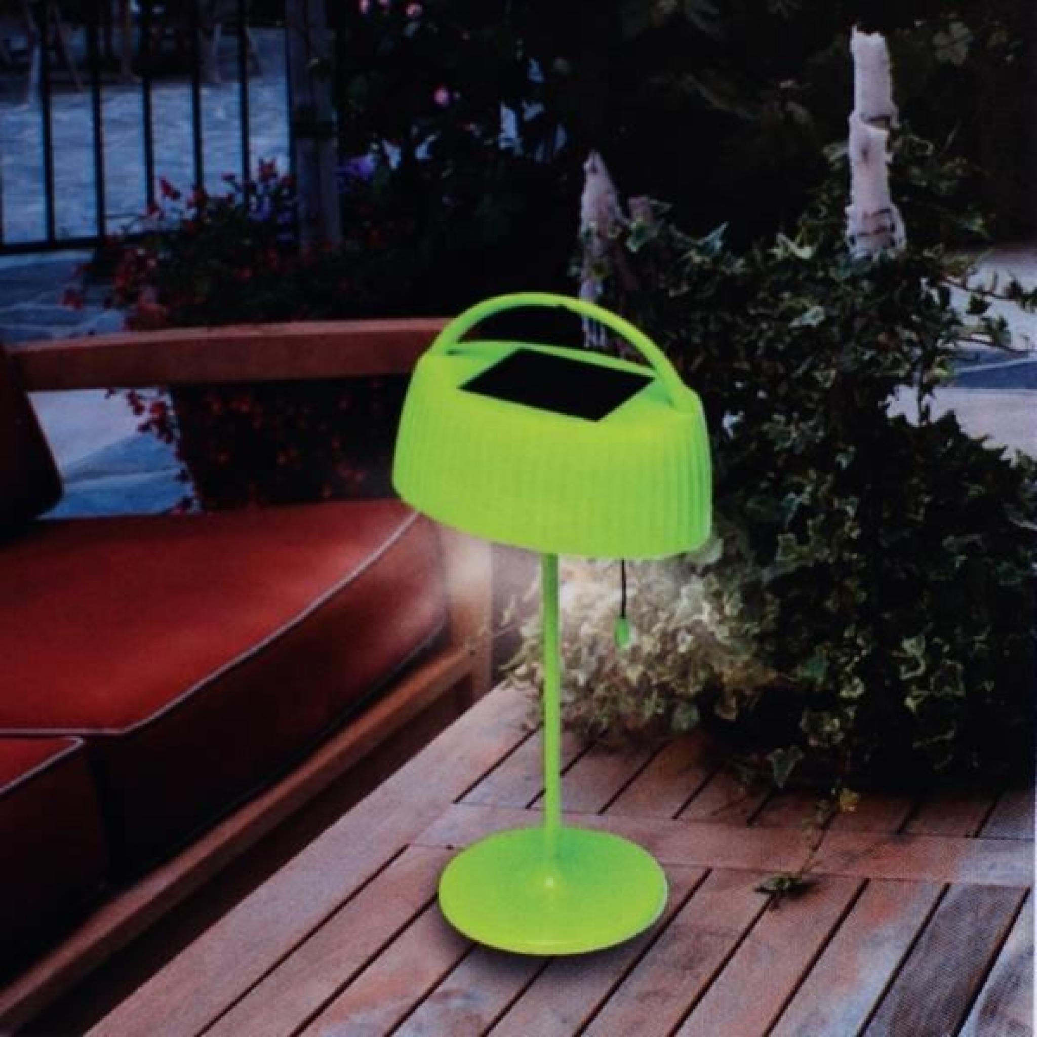 Lampe de table solaire à LED - Vert pas cher