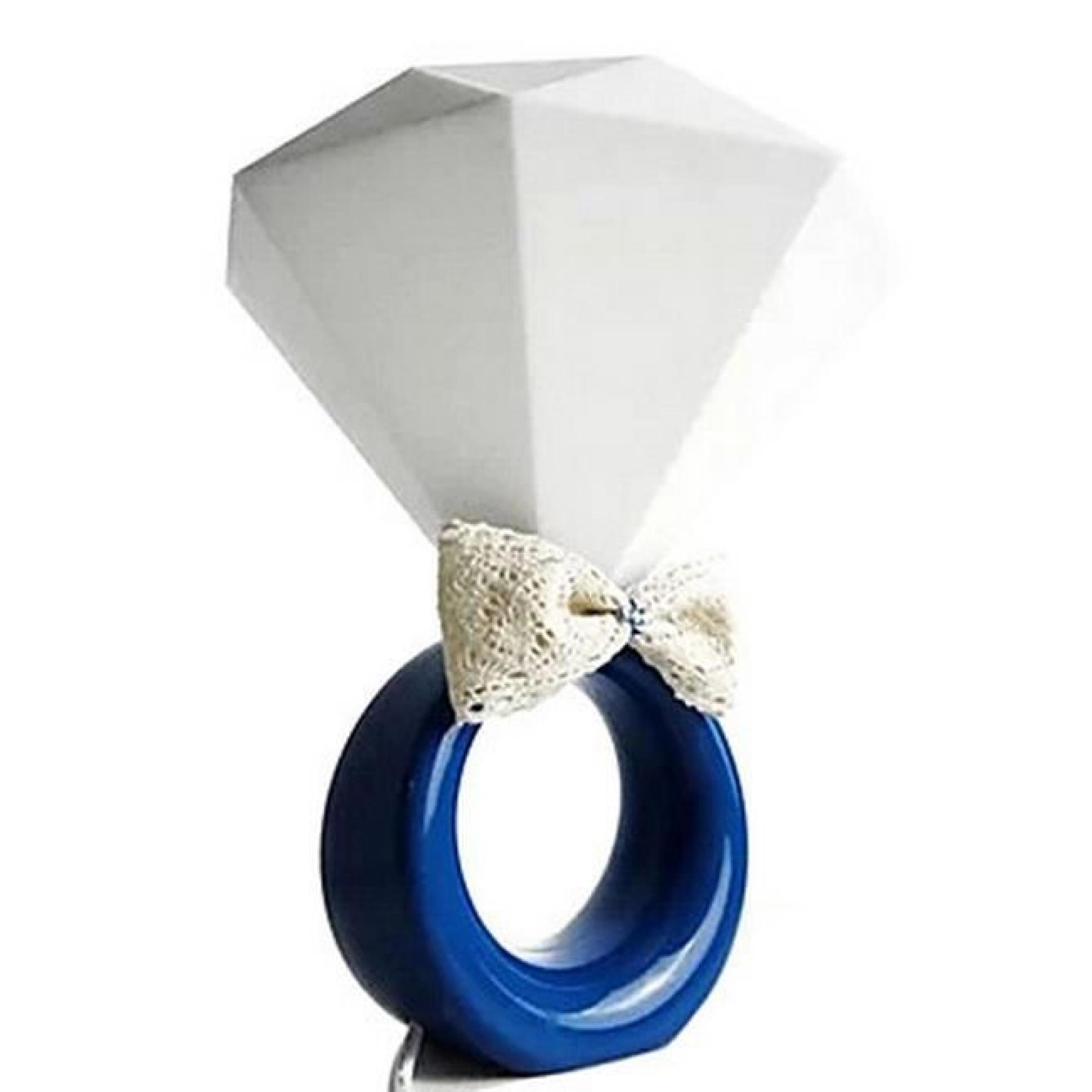 Lampe de table sous forme de diamant bleu TU pas cher