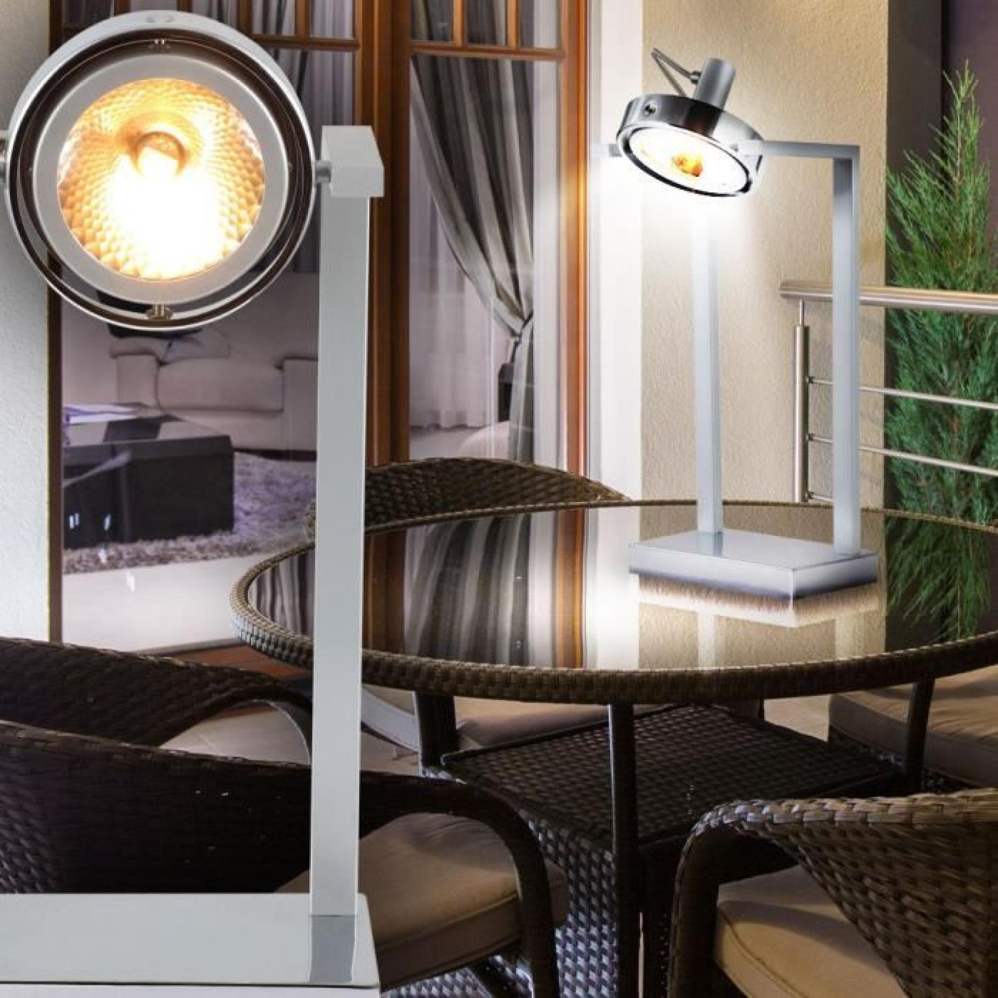 Lampe de table spot éclairage luminaire bureau salle de séjour chrome chambre pas cher
