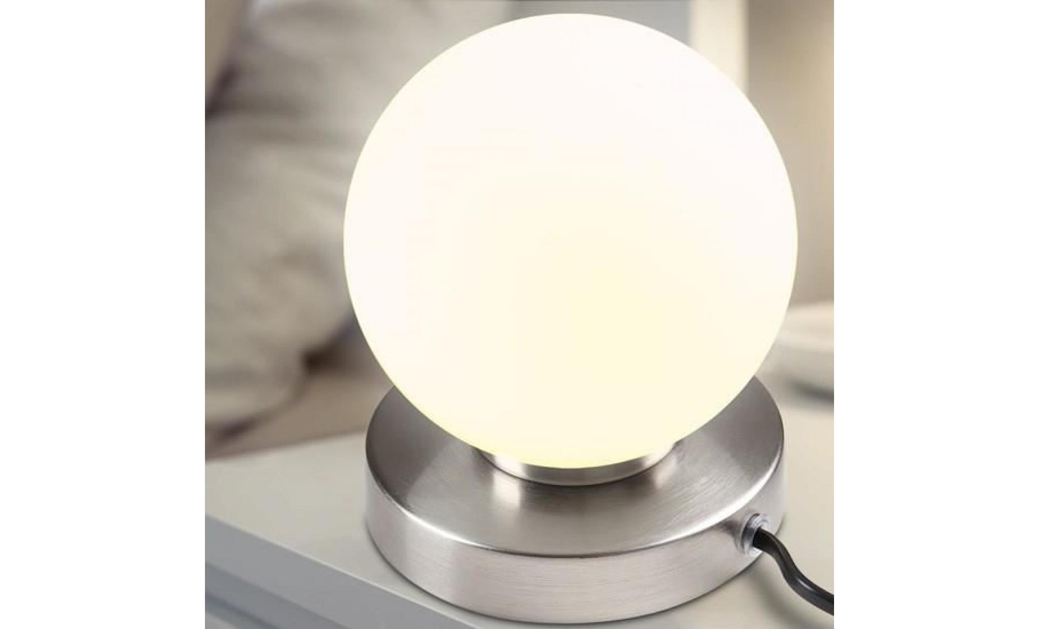 lampe de table boule   lampe de chevet tactile   25 w   intensité de la lumière réglable