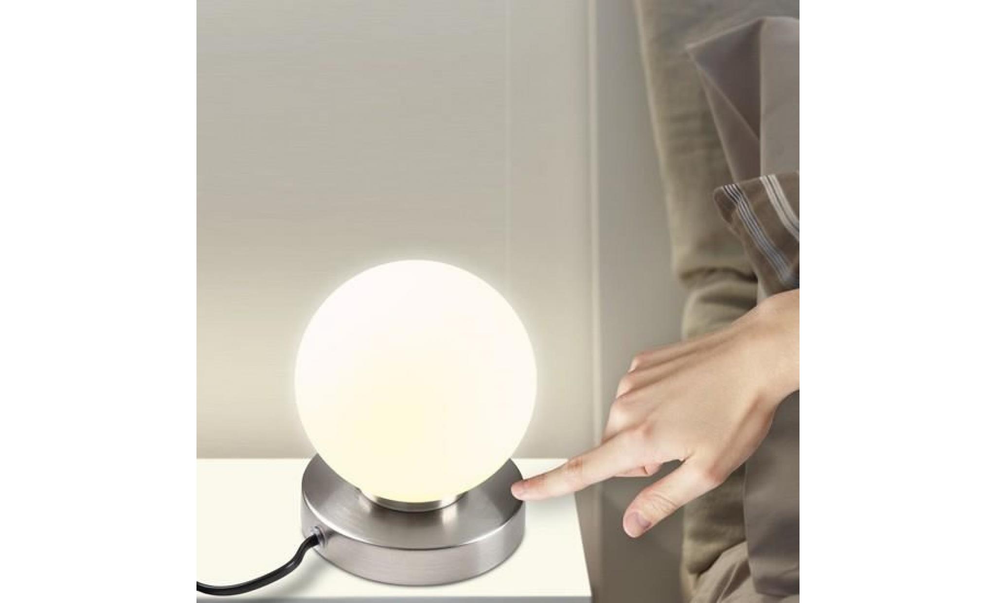 lampe de table boule   lampe de chevet tactile   25 w   intensité de la lumière réglable pas cher