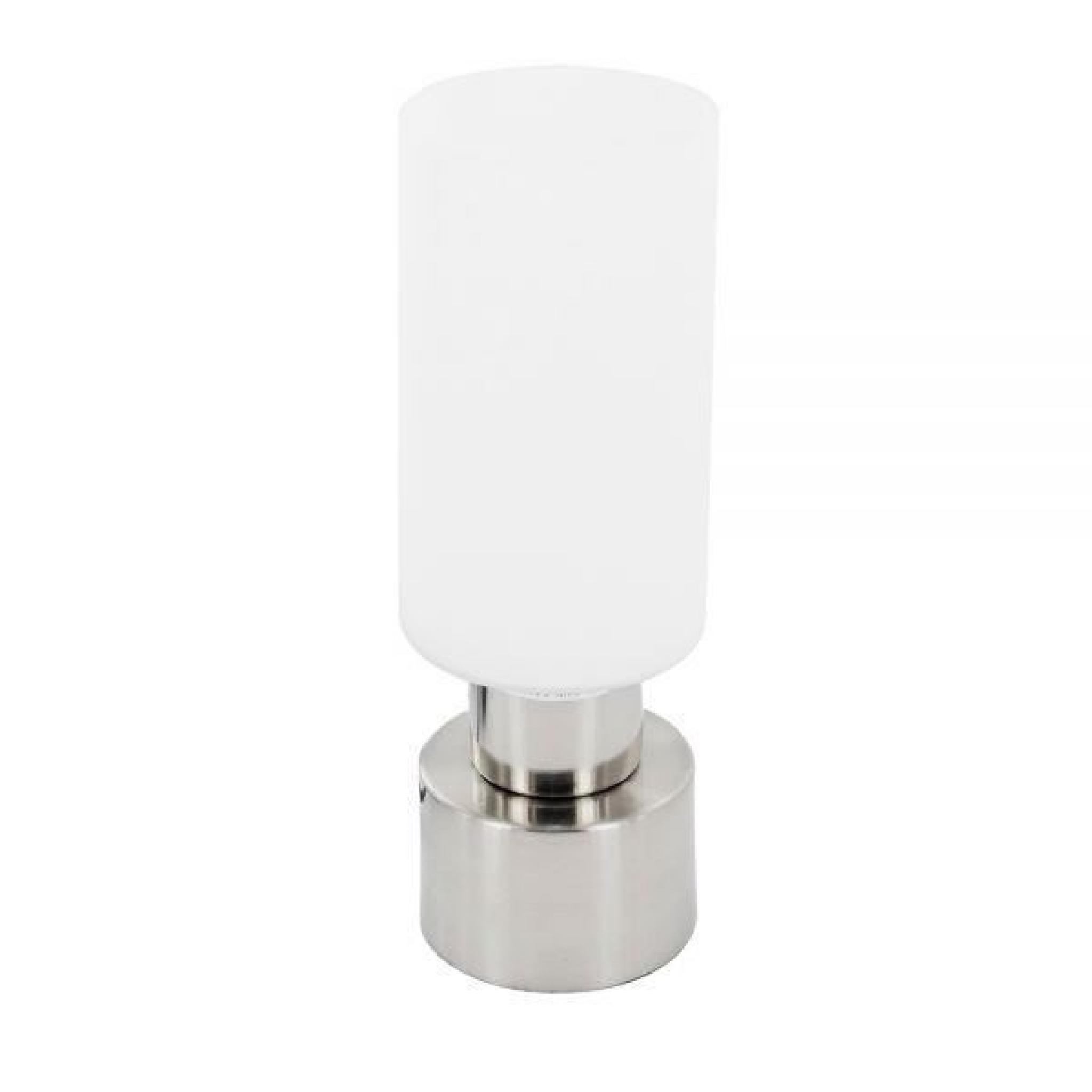 Lampe de table Touch sensitive - secteur - pied métal - abat-jour en verre dépoli