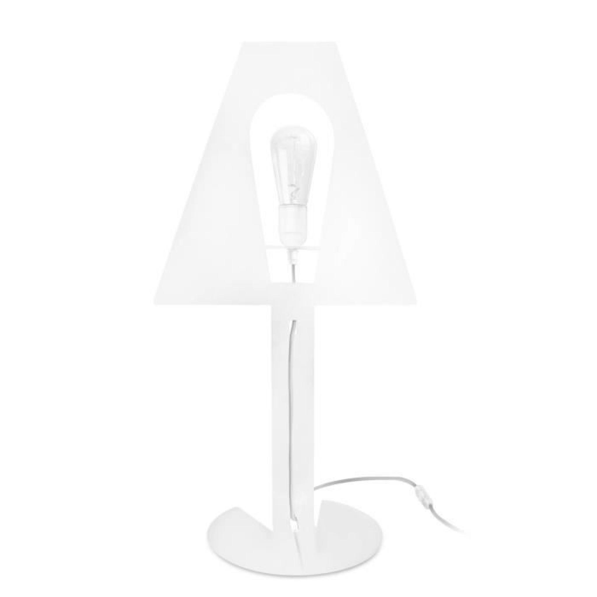 Lampe desgin 2D 2Plis XL blanche fil gris