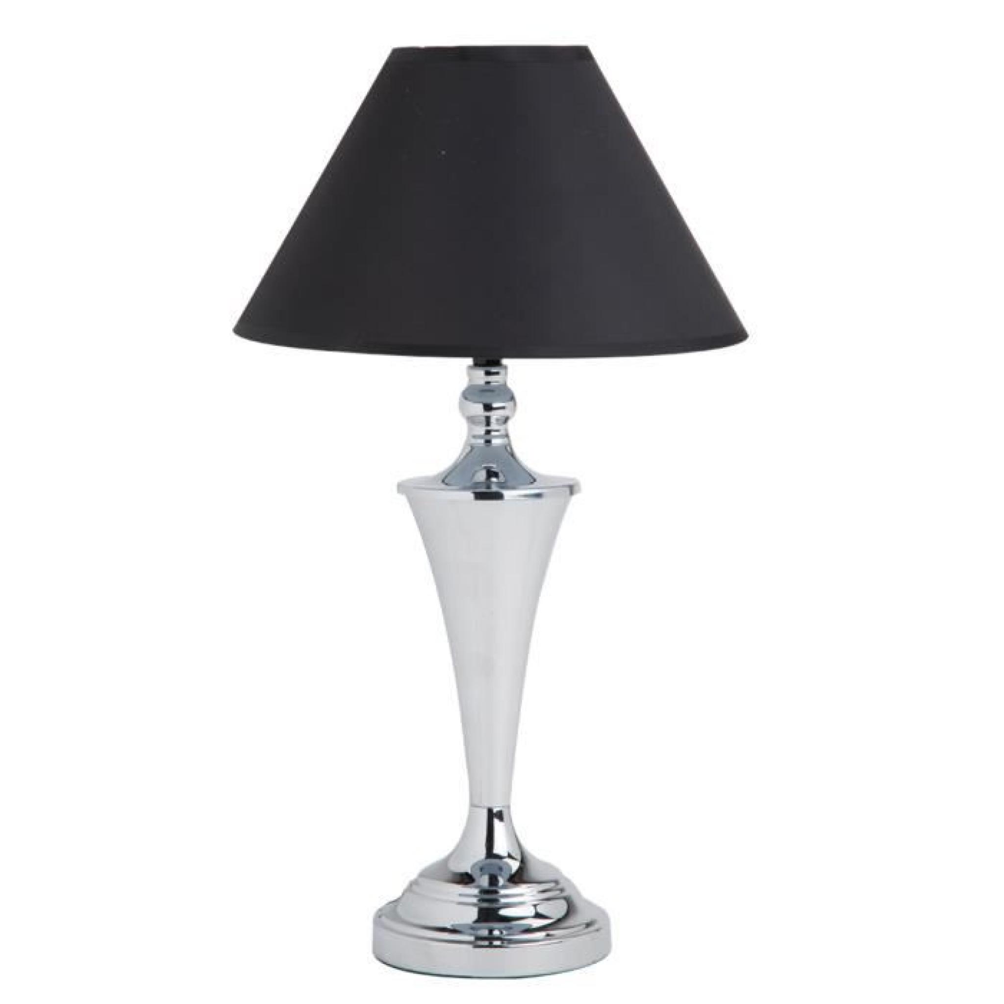 Lampe design conique gris métal 44cm
