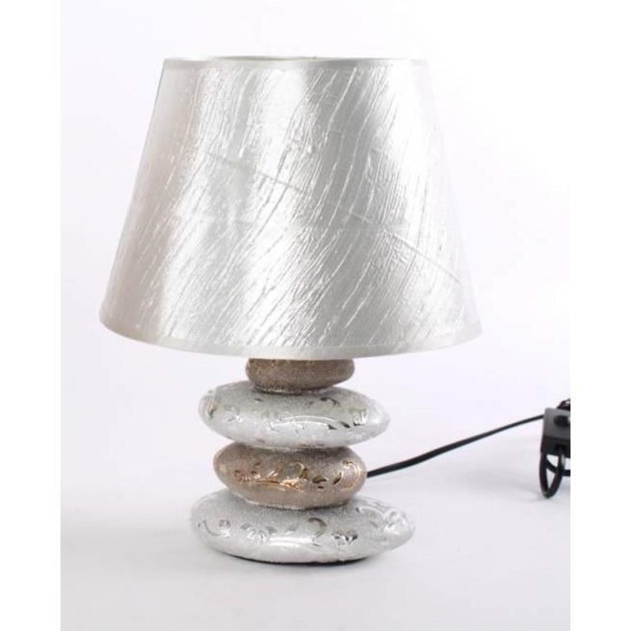 Lampe design Galet en céramique - Col. : Argent