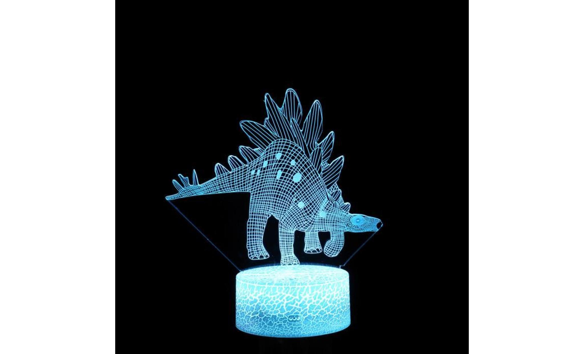 lampe dinosaur enfants night 3d 7 led couleurs changeantes table bureau décoration ylc581