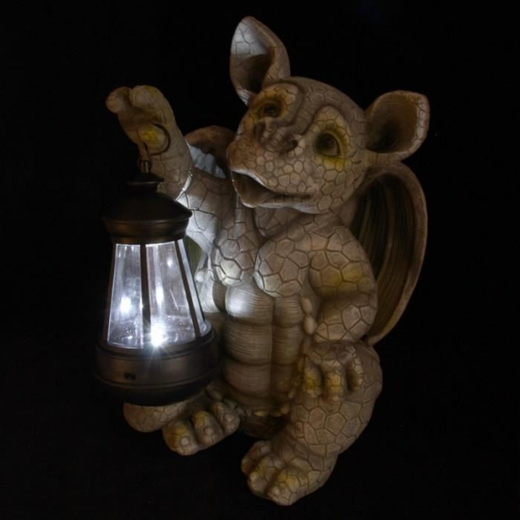Lampe Dragon tenant une Lanterne 28 cm