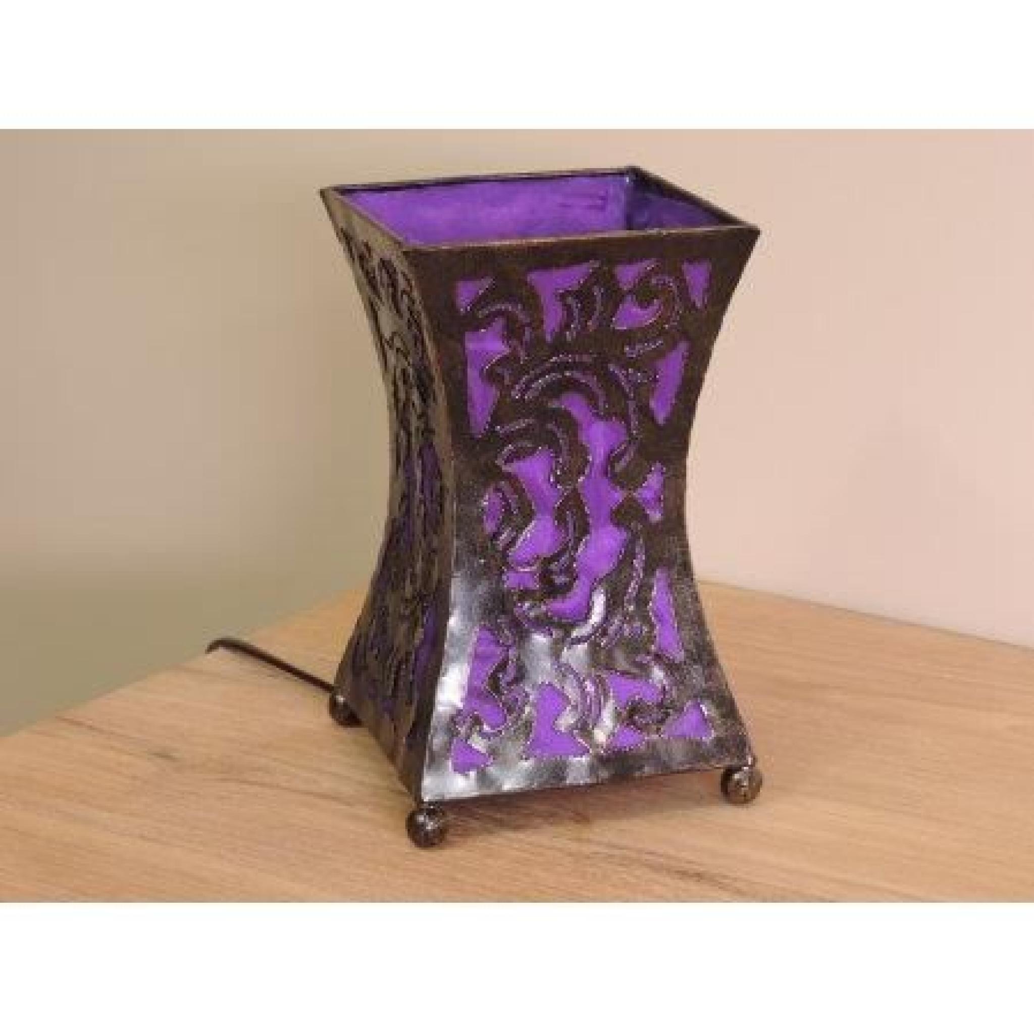 Lampe en acier cintrée violet 20 cm
