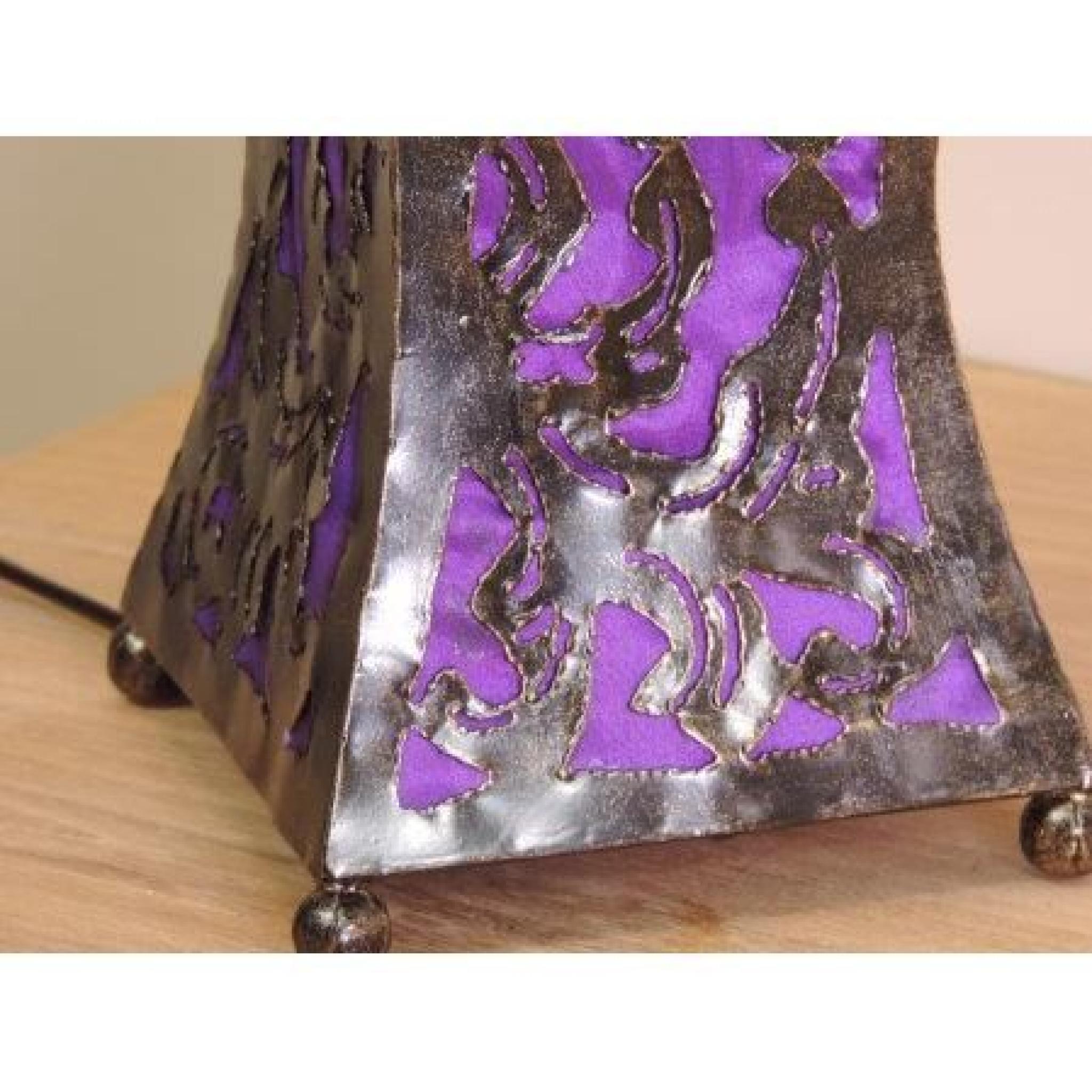 Lampe en acier cintrée violet 20 cm pas cher