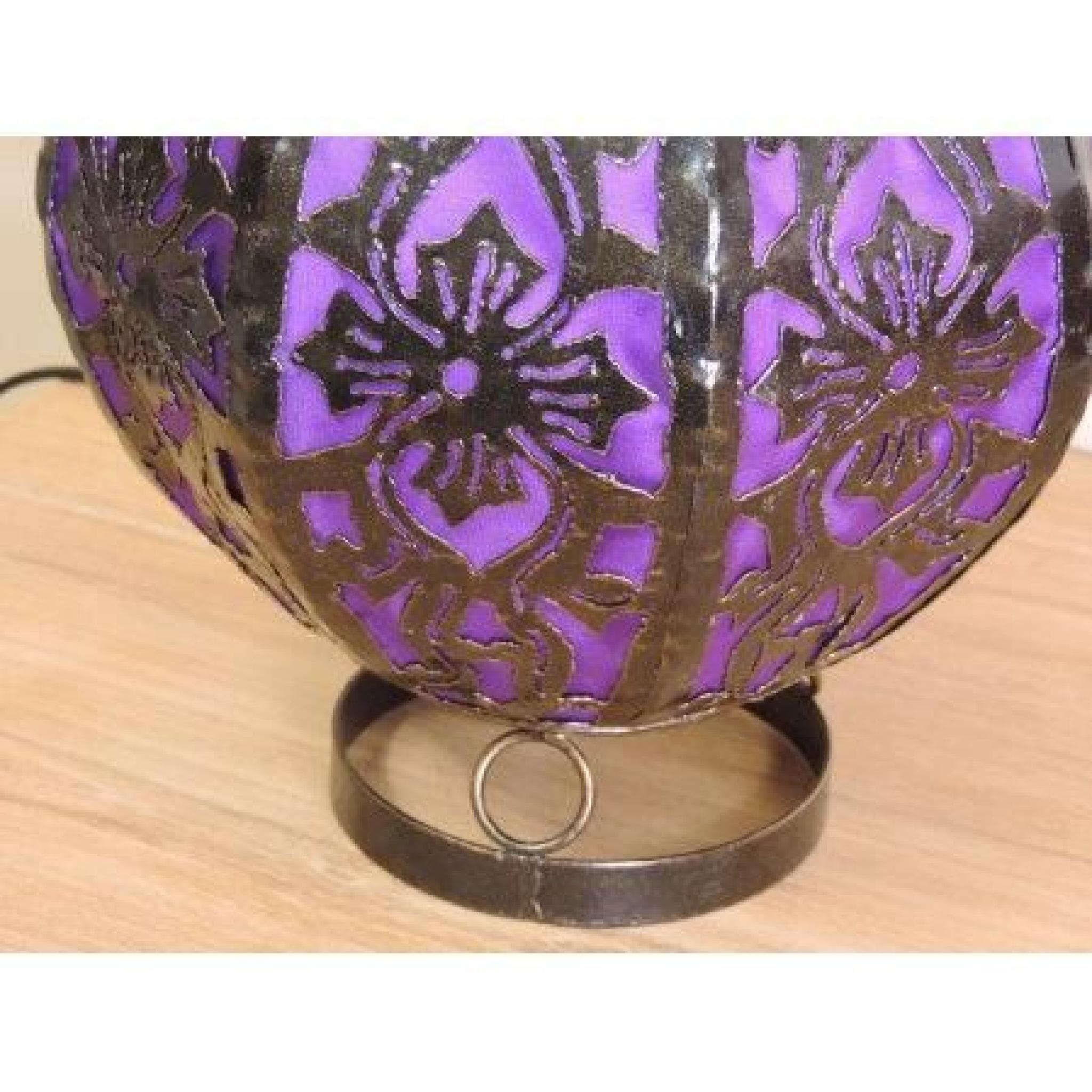 Lampe en acier ronde violet 22 cm pas cher