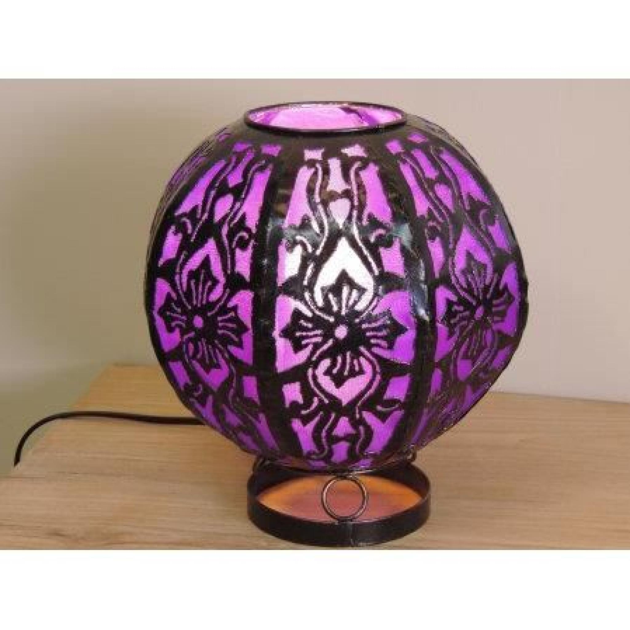 Lampe en acier ronde violet 22 cm pas cher
