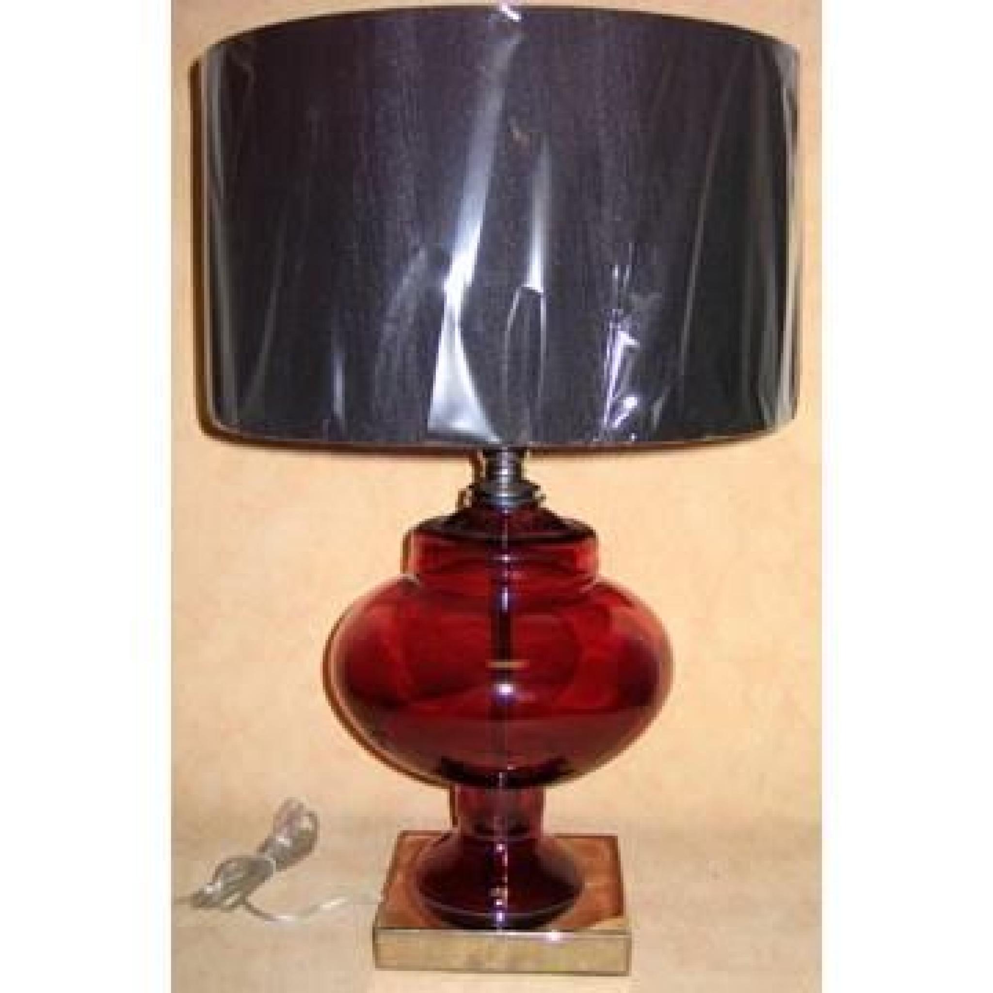 Lampe en métal - rouge - 42,5 cm