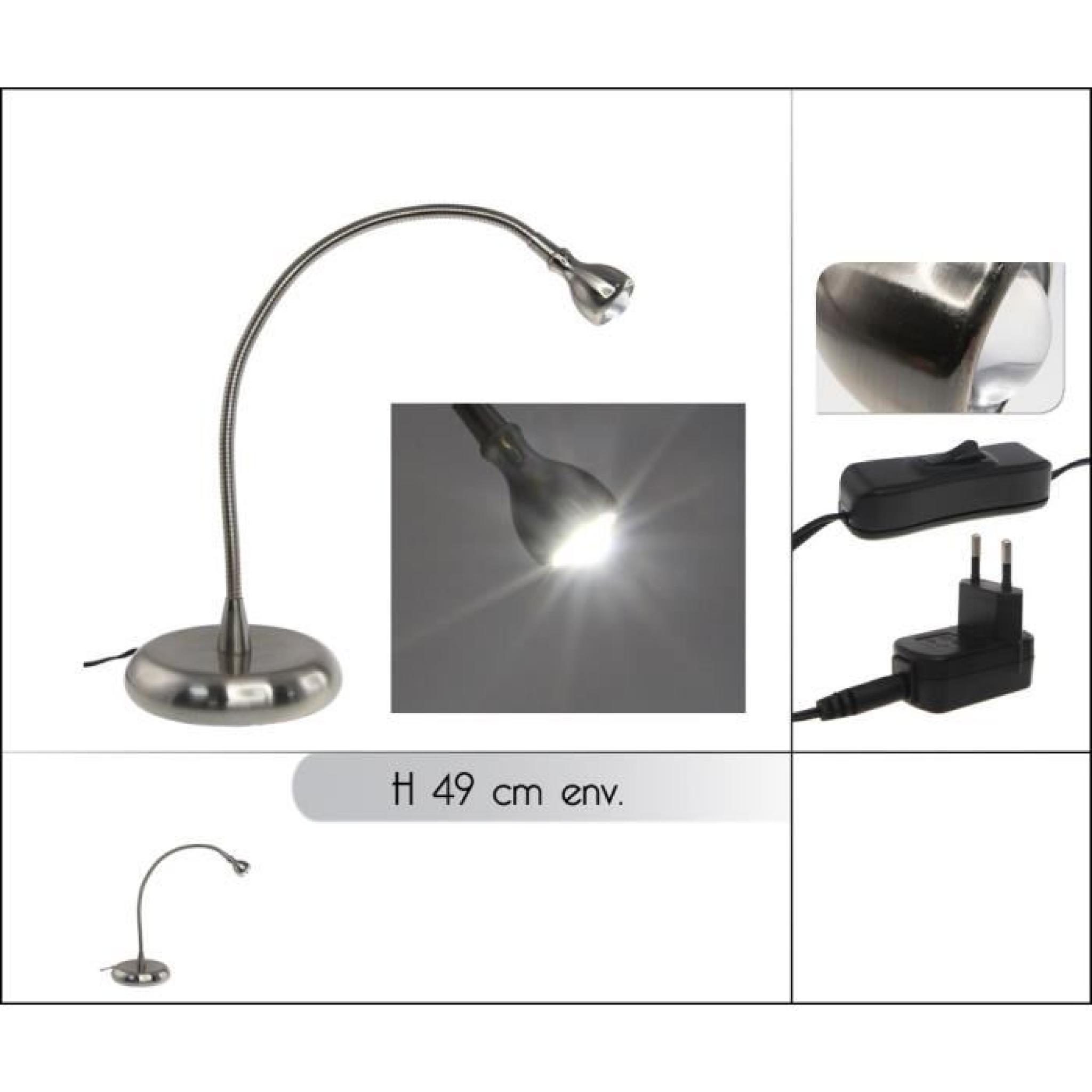 Lampe flexible de bureau - technologie LED - hauteur 50cm pas cher