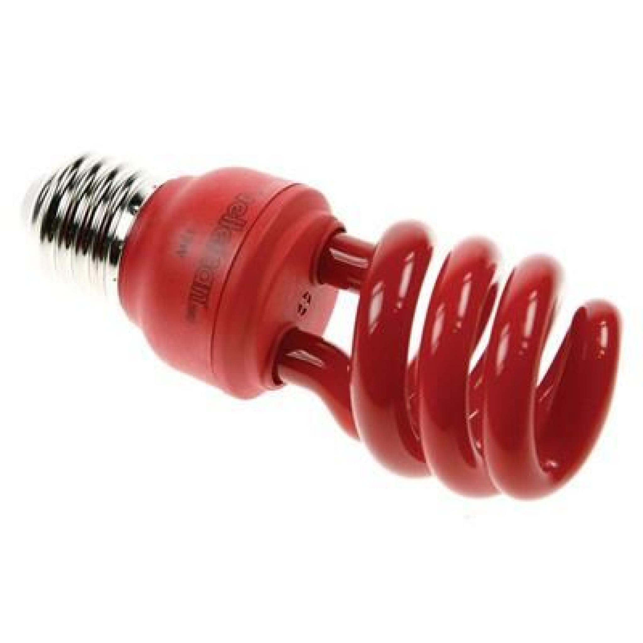 Lampe fluocompacte spirale rouge t3 15w 240v e27 l