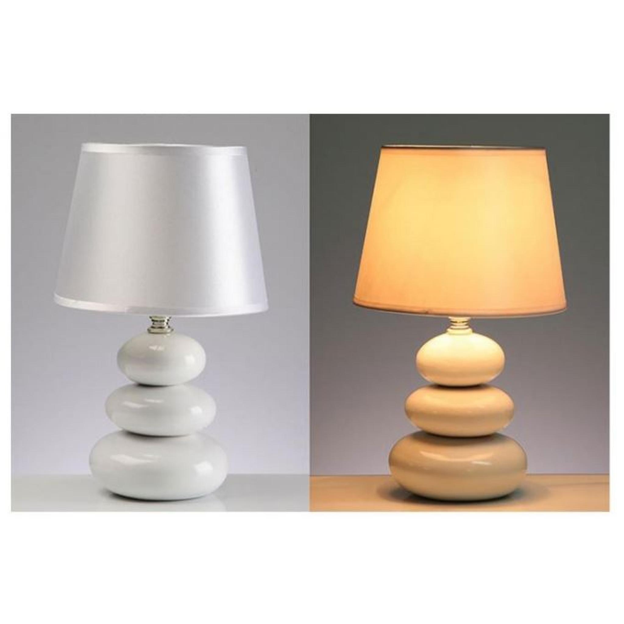 Lampe galet blanche Playa pas cher