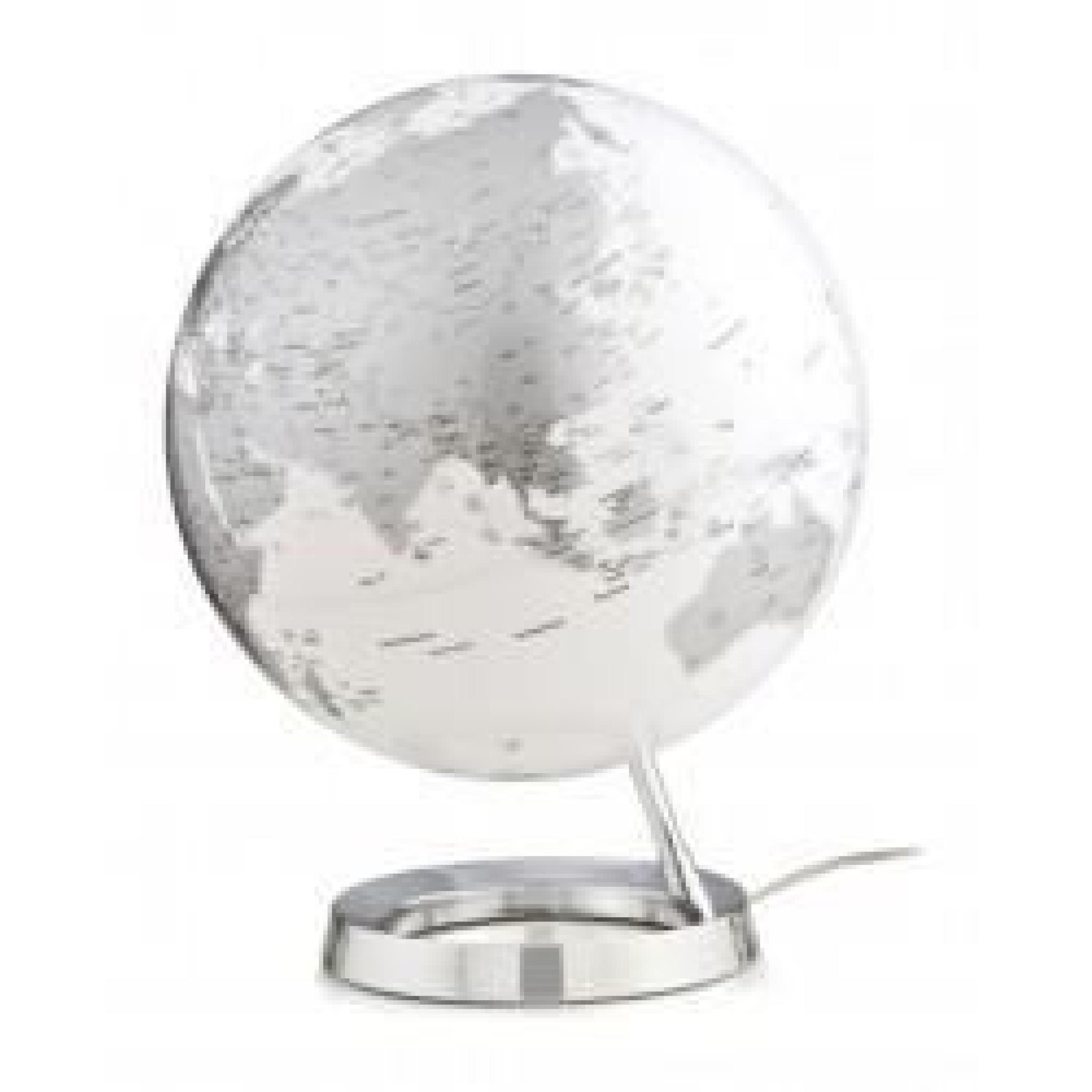 Lampe globe terrestre design blanc gris sur soc…