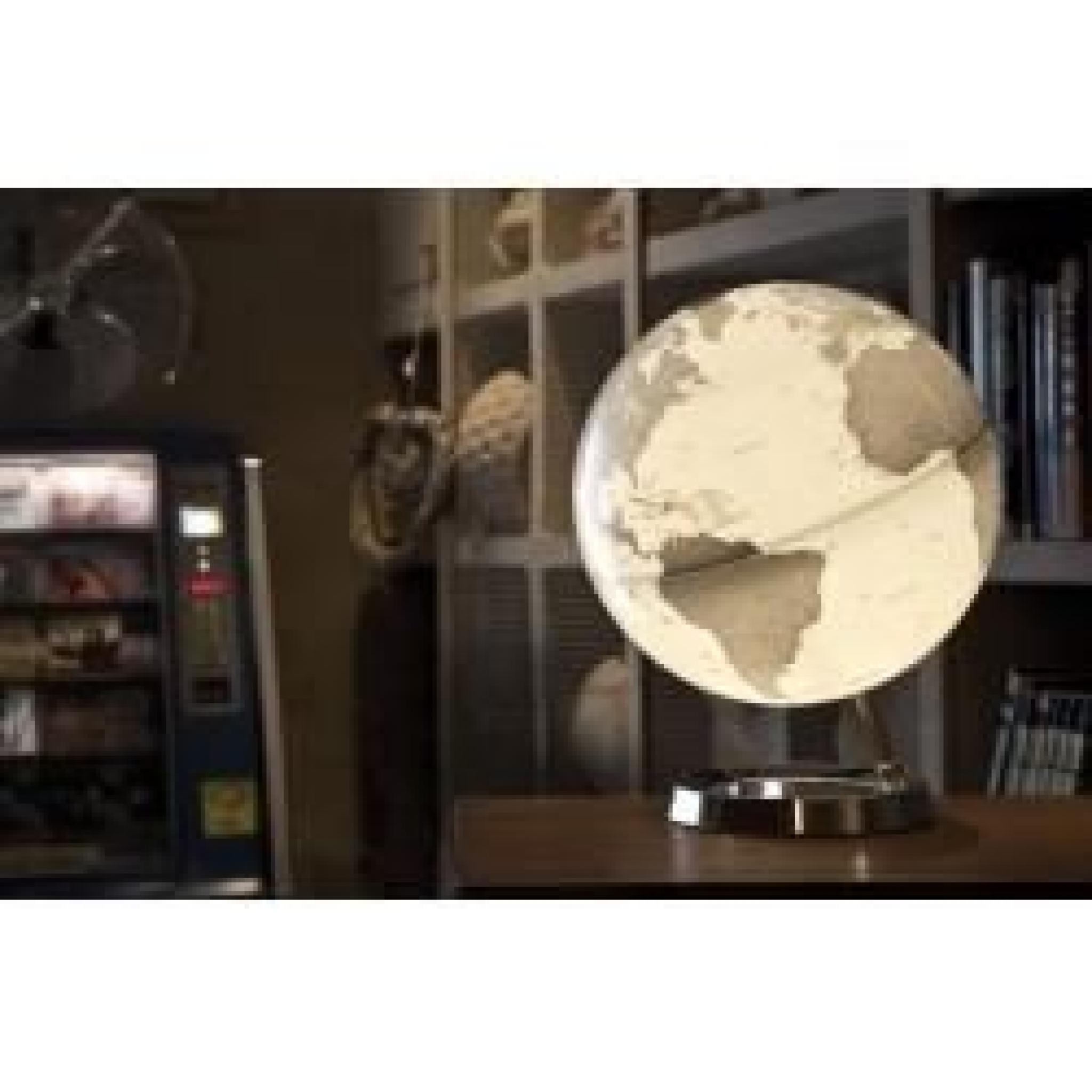 Lampe globe terrestre design blanc gris sur soc… pas cher