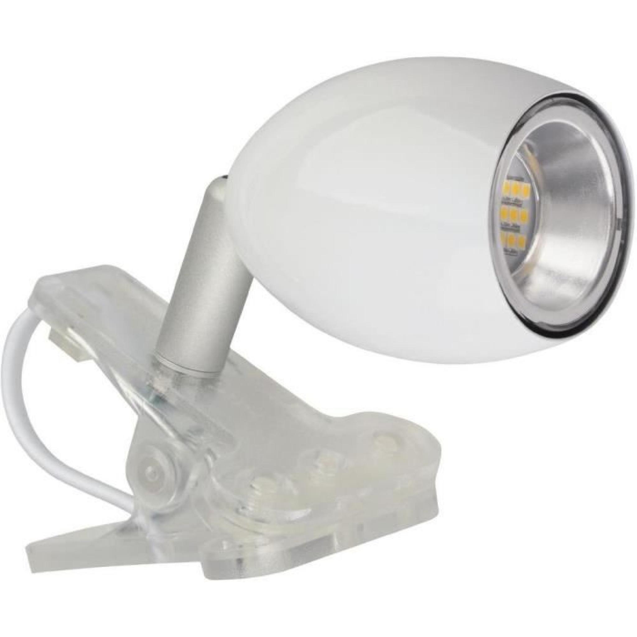 Lampe LED à pince JEDI Lighting Ara 1.5 W inclinable, avec interrupteur rose pas cher