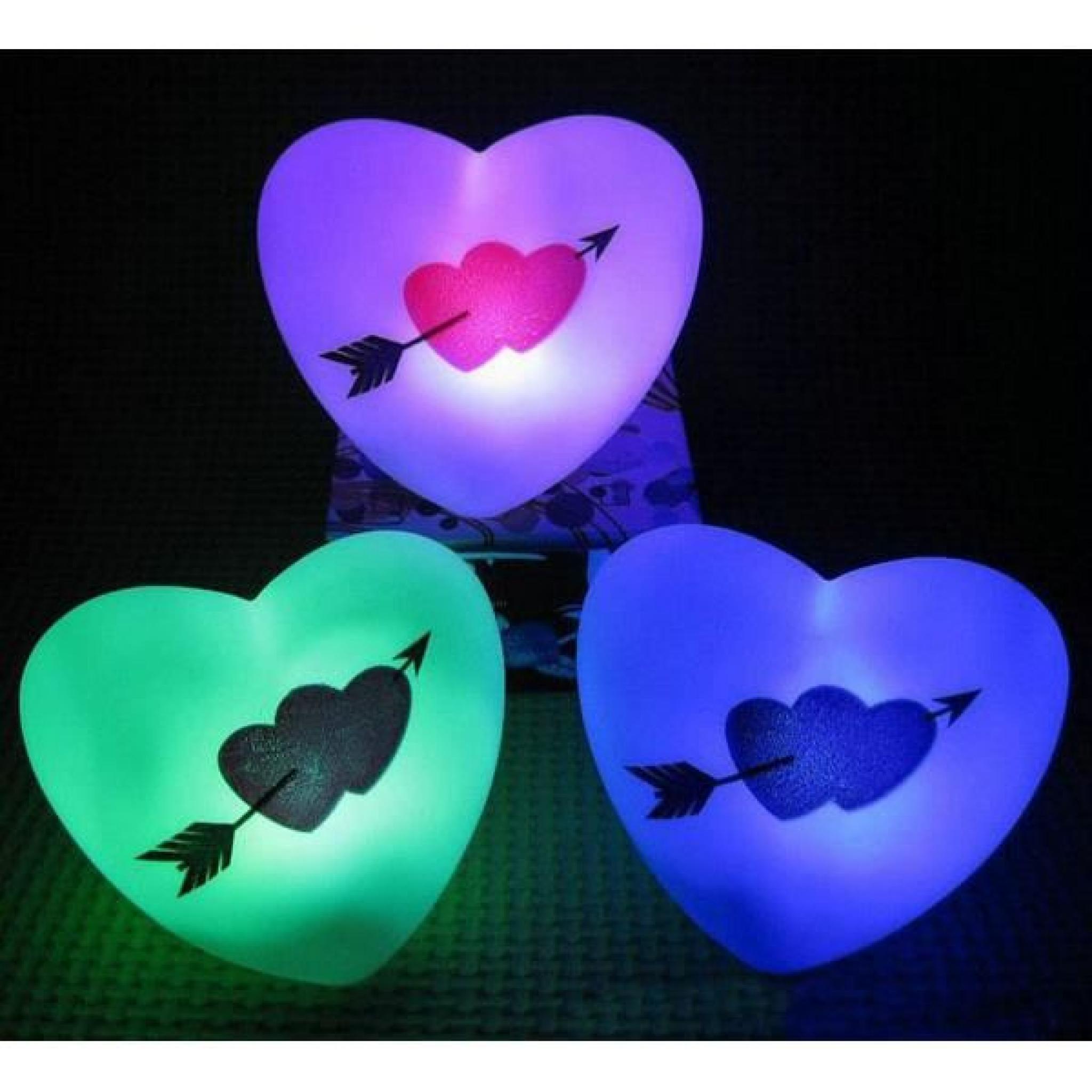 lampe LED nuit décoration avec batterie amour coeur  mariage 