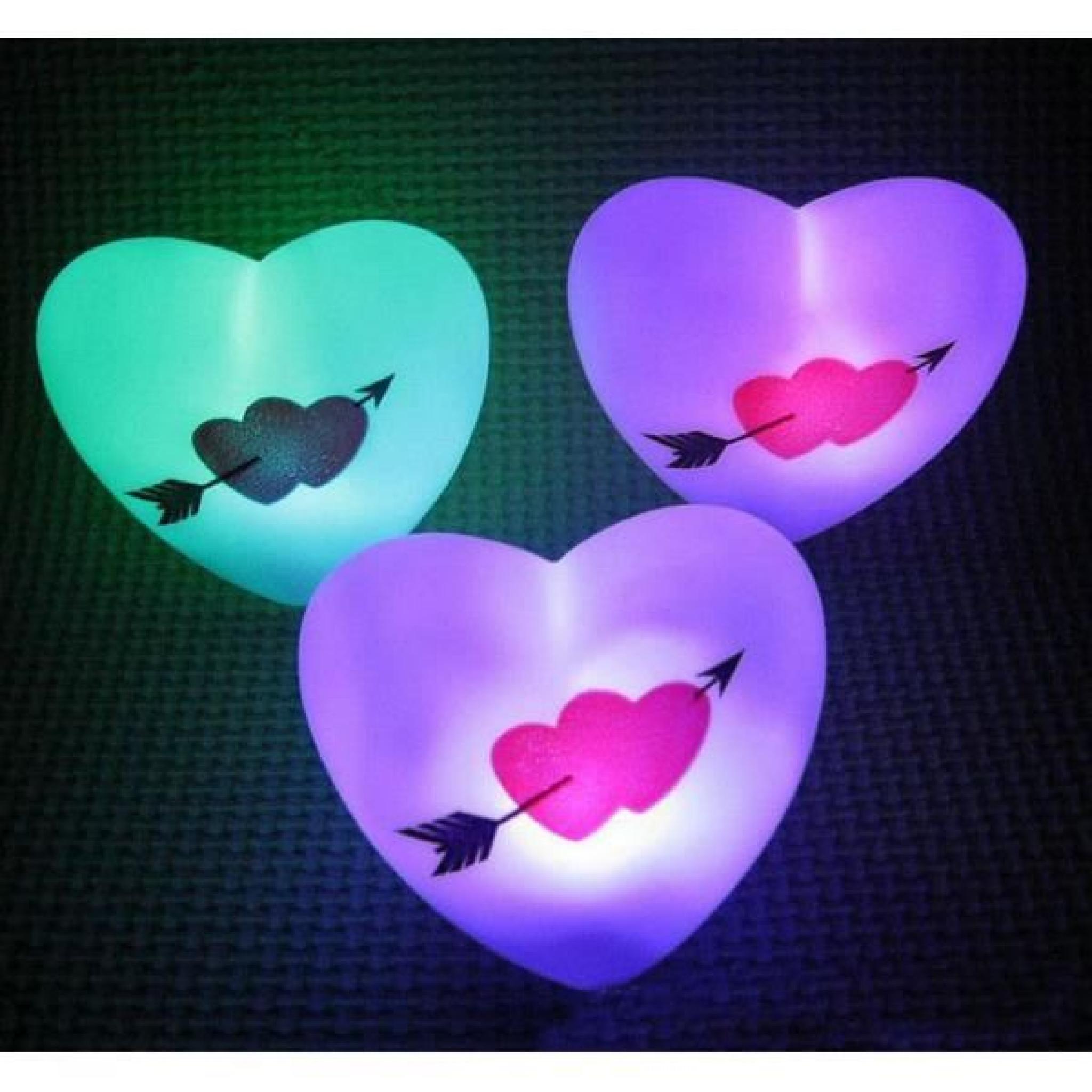 lampe LED nuit décoration avec batterie amour coeur  mariage  pas cher